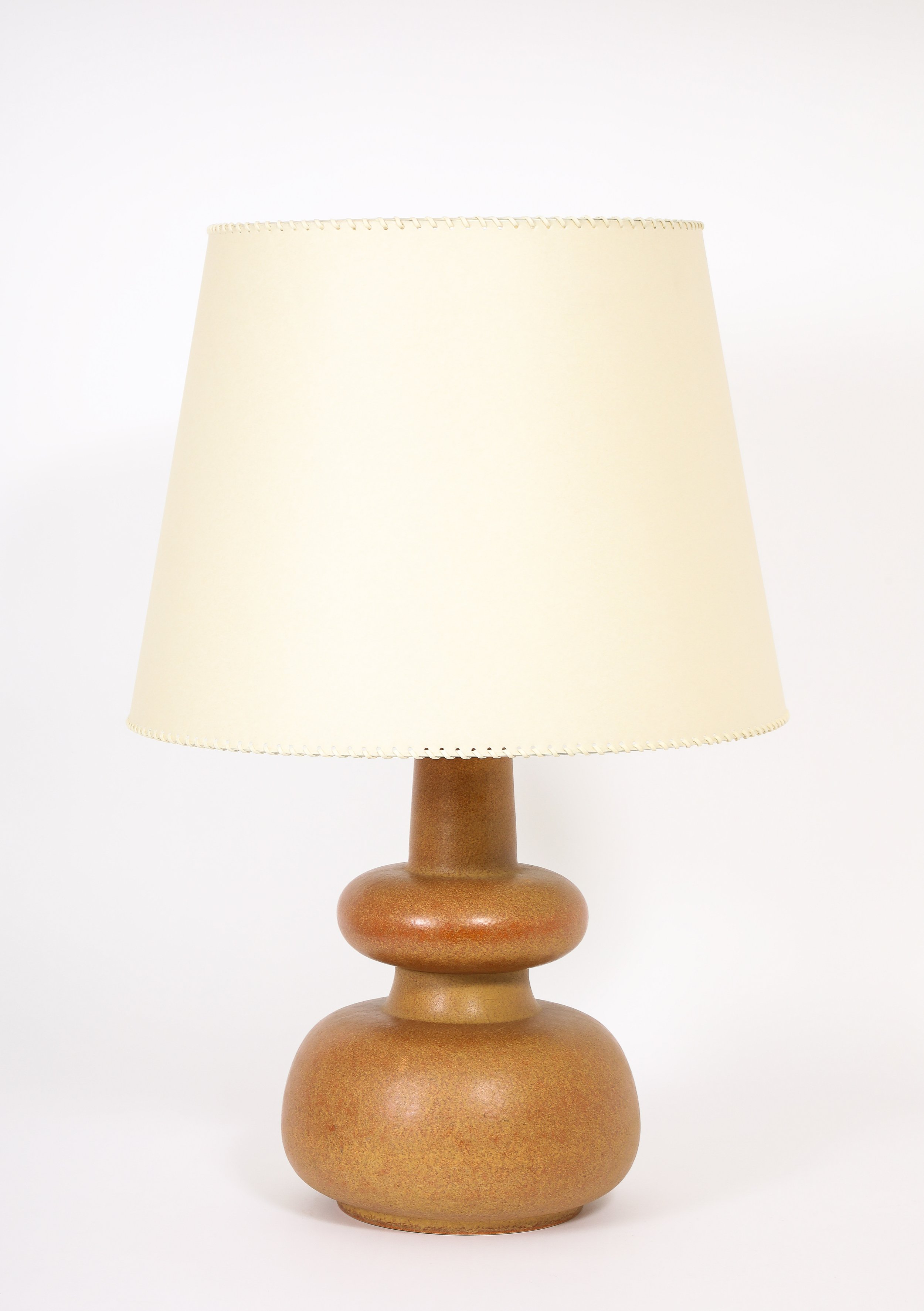 Brown Two Tiered Ceramic Table Lamp