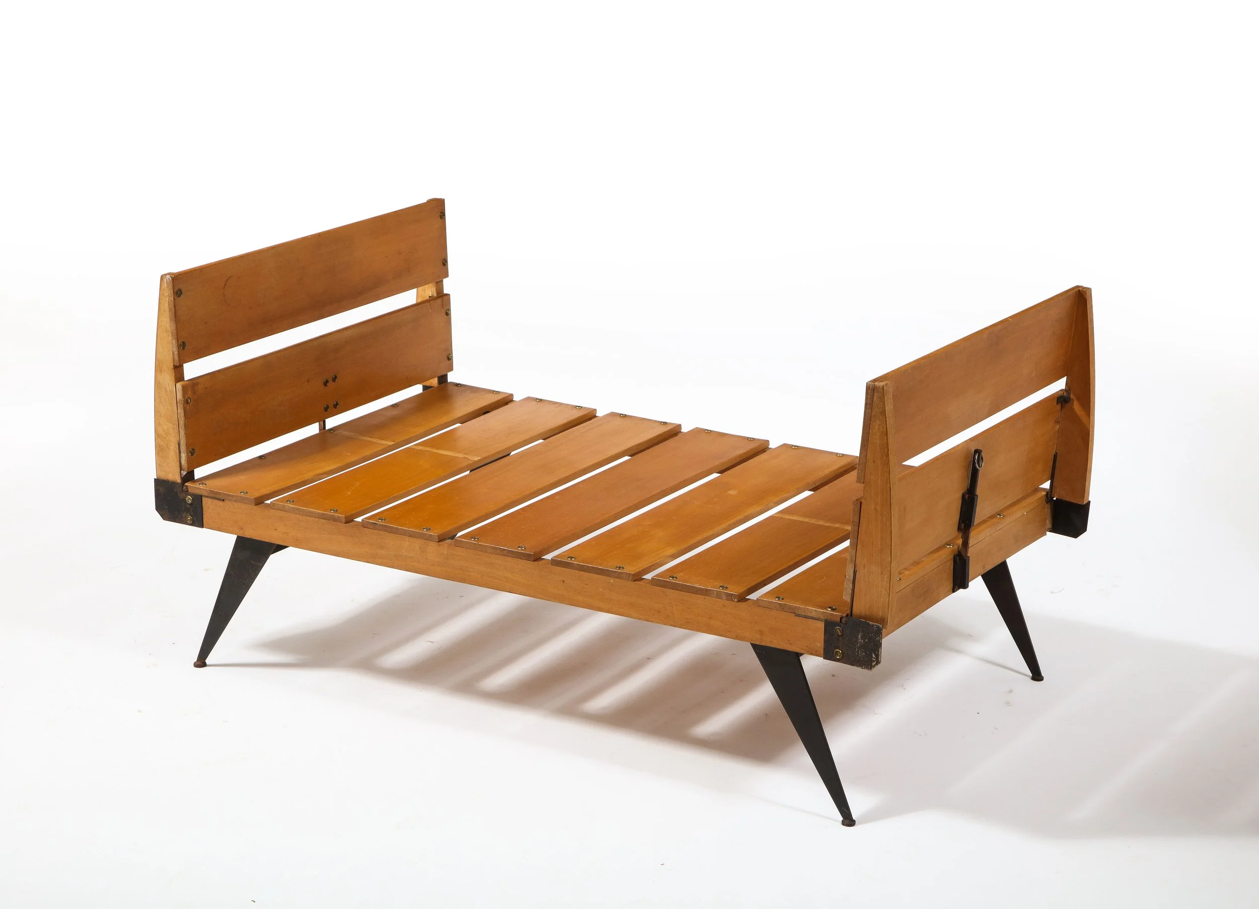 PASCAL BOYER Metal & Wood Slats Convertible Daybed