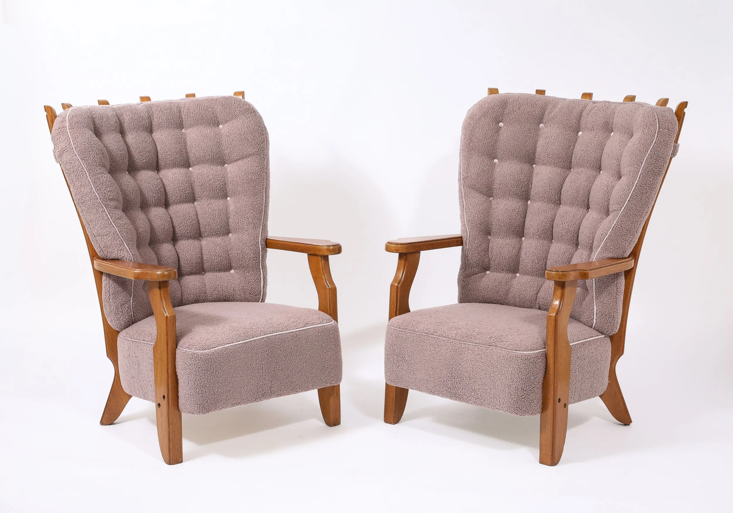Guillerme & Chambron Mauve “Grand Repos” Armchairs