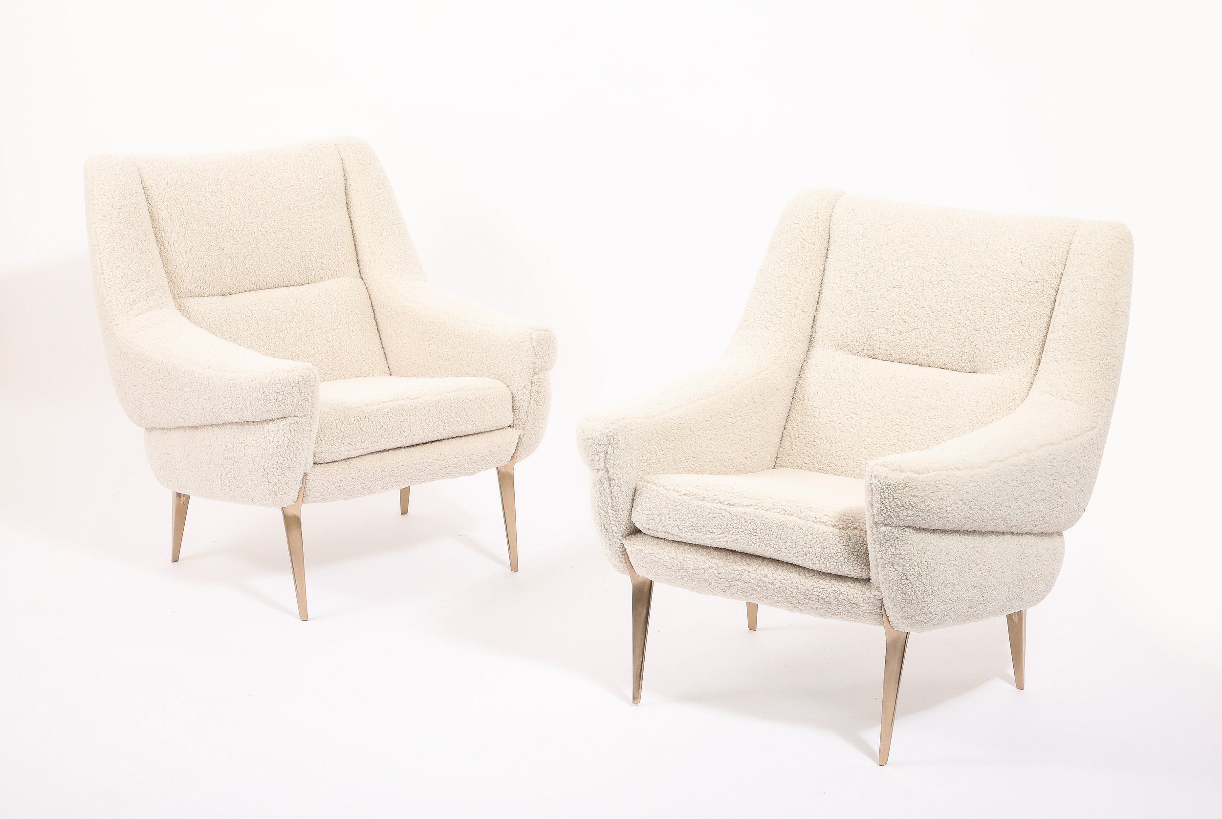 Cream and Bronze George Ramos Armchairs