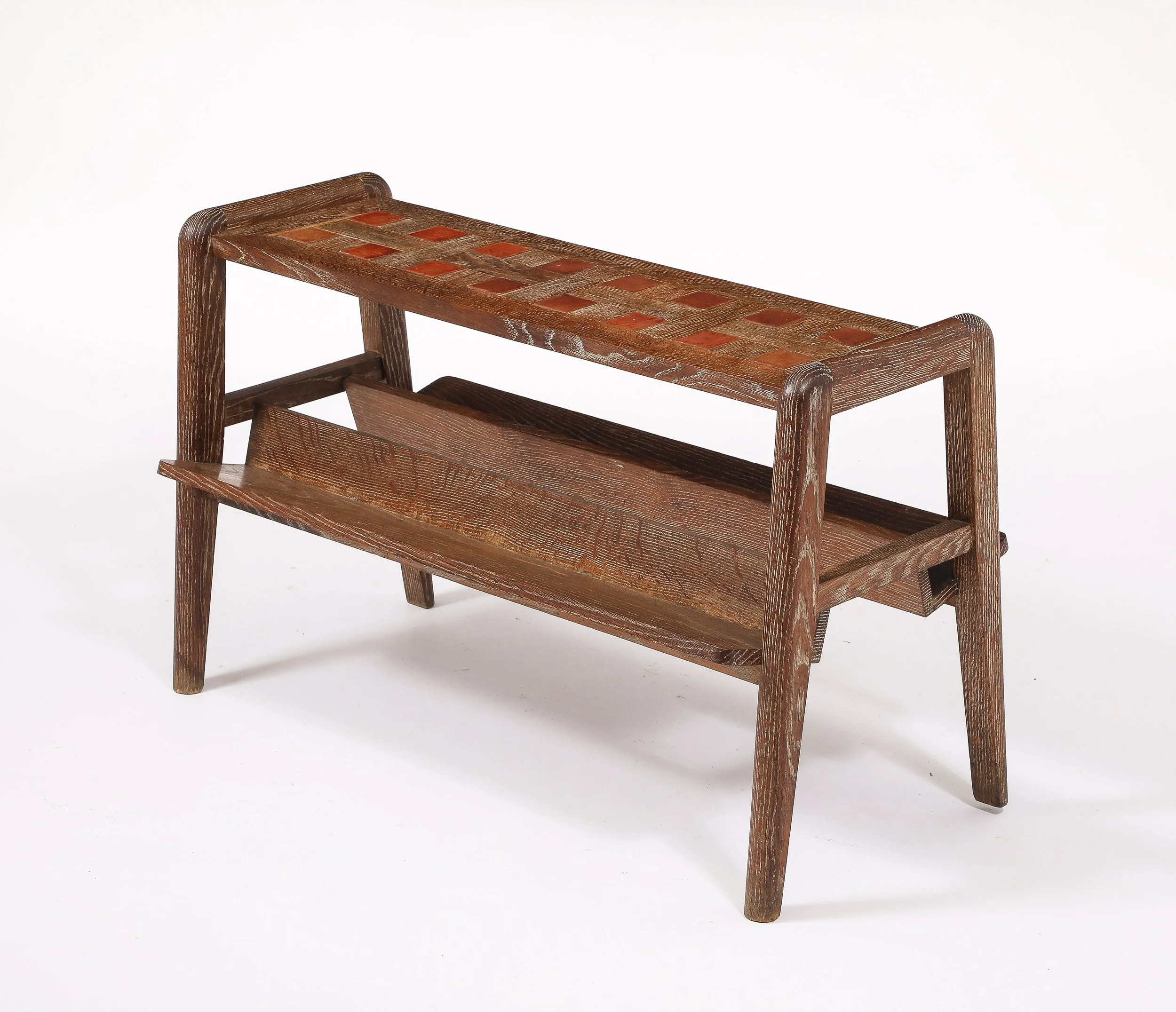 Dudouyt Oak End Table With Book Holders