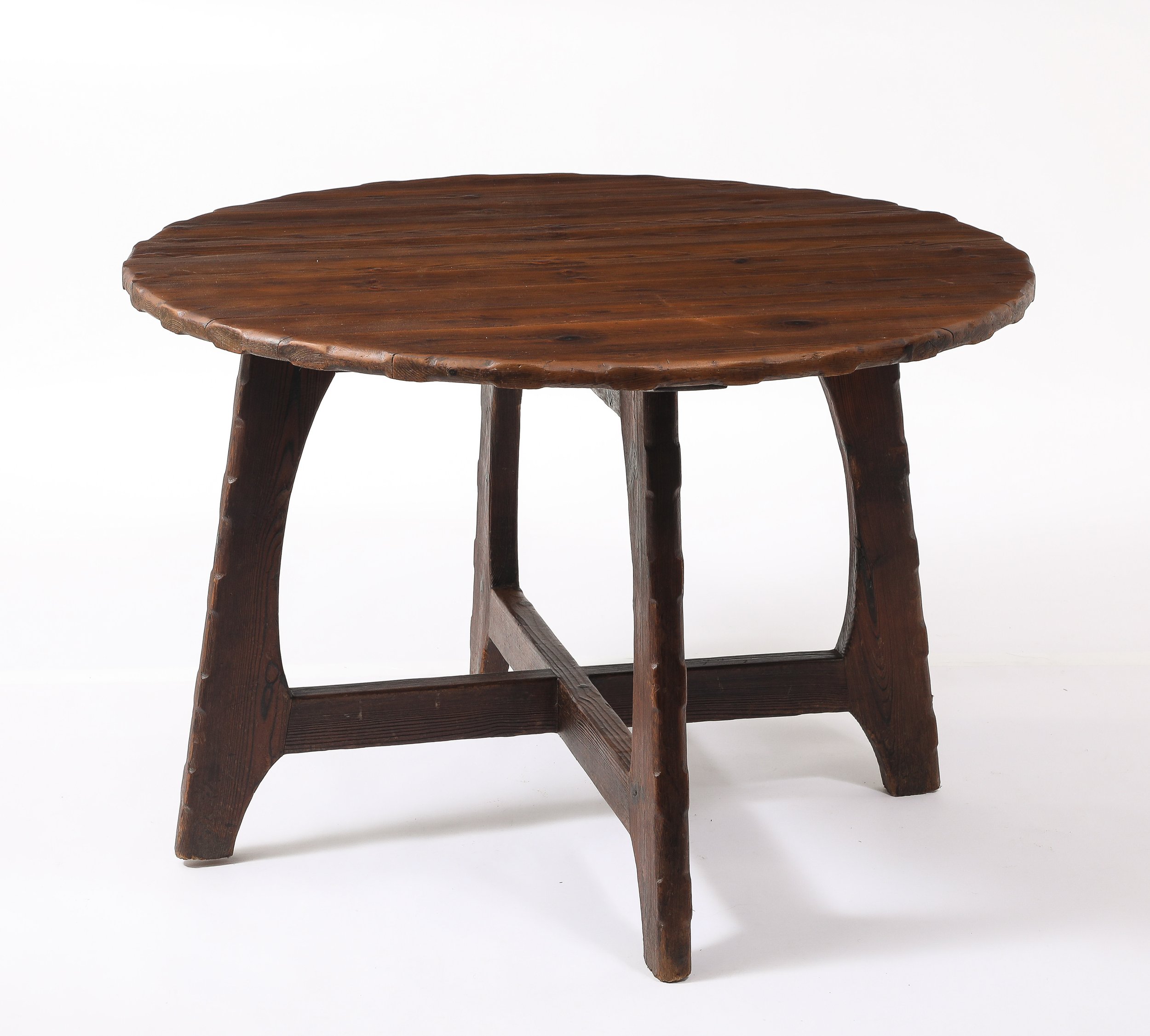 Carved Oregon Pine Center Table