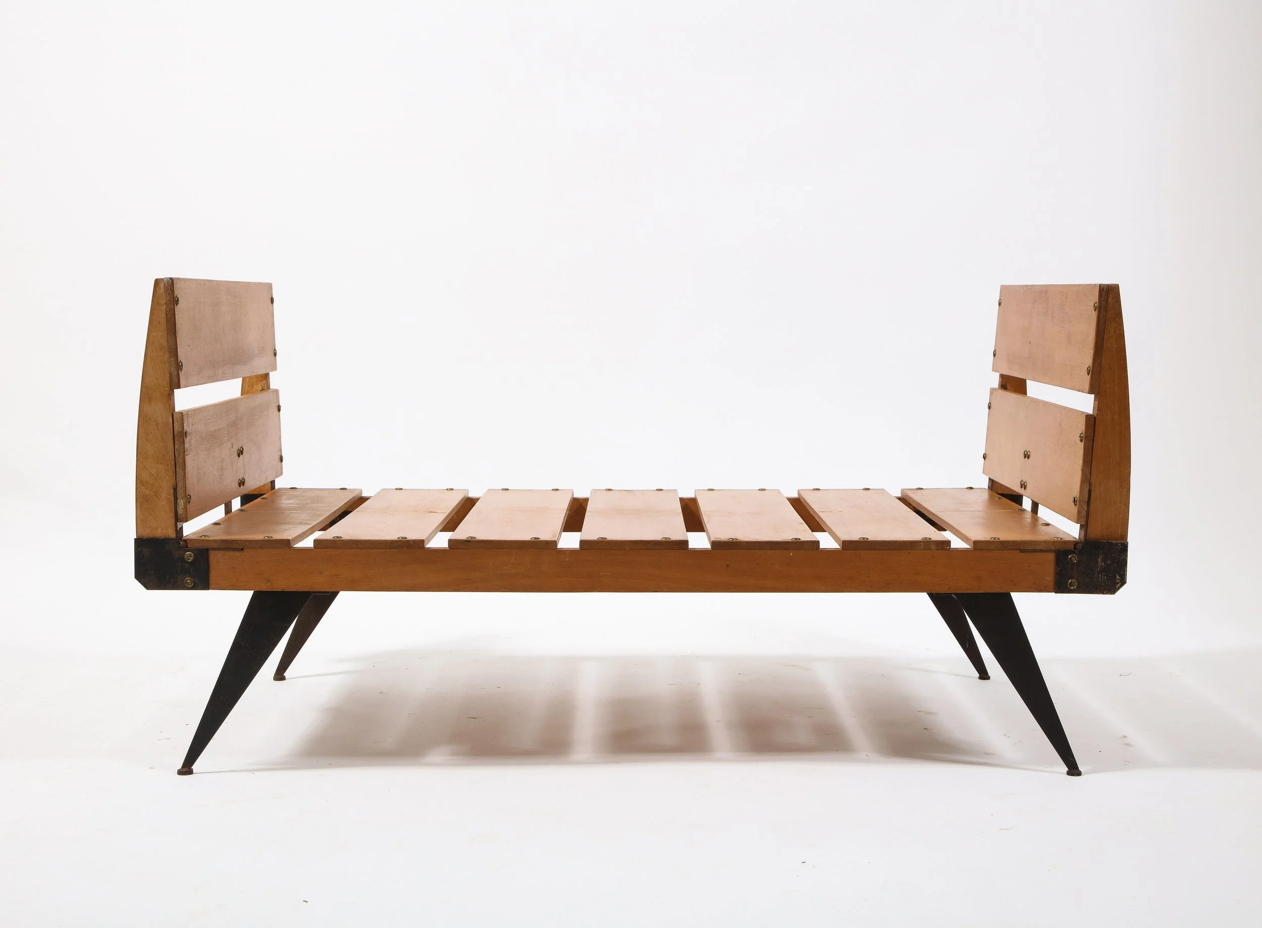 PASCAL BOYER Metal & Wood Slats Convertible Daybed