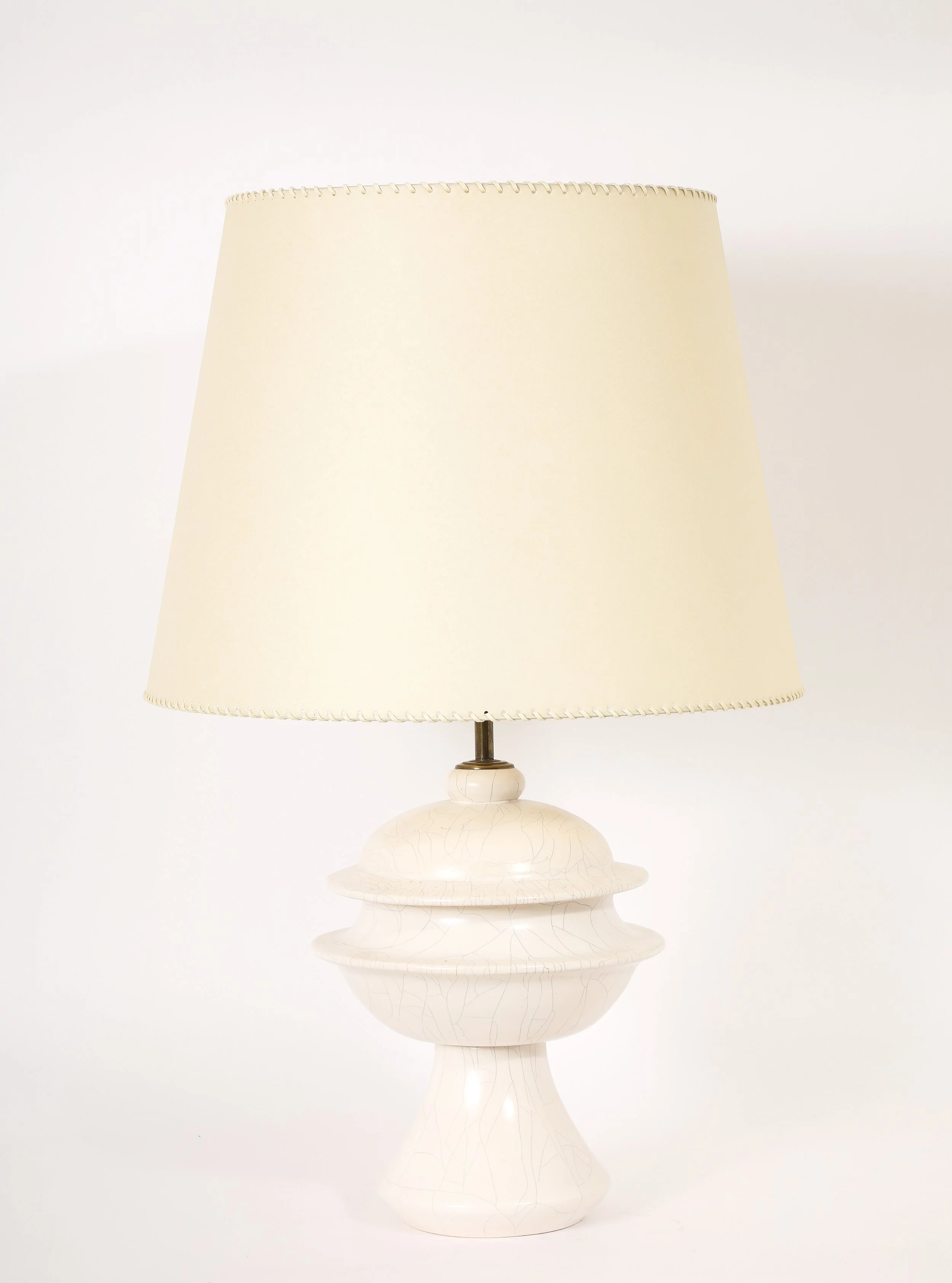 Crackled Ceramic Ringed Table Lamp