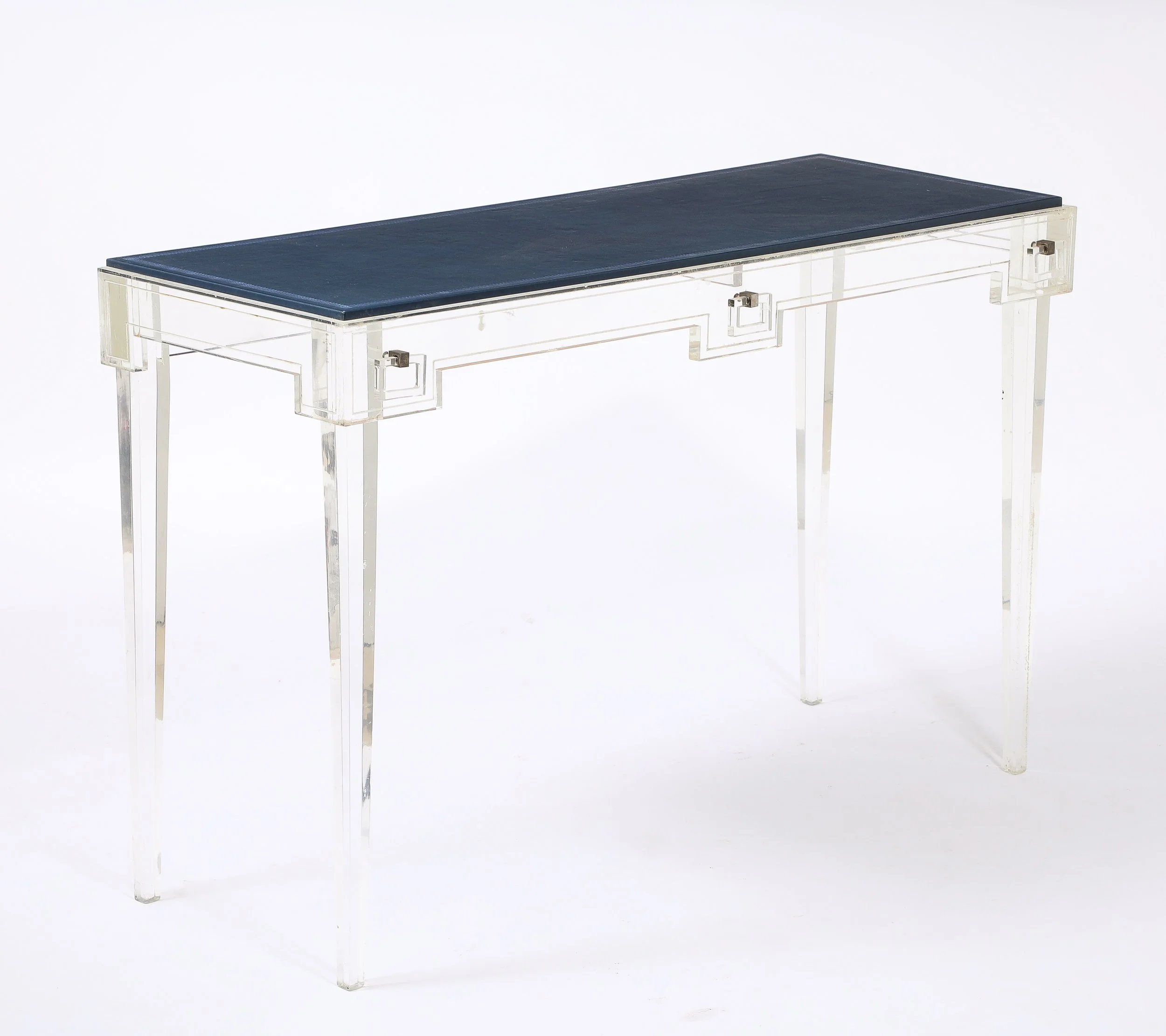 Lucite & Leather Console