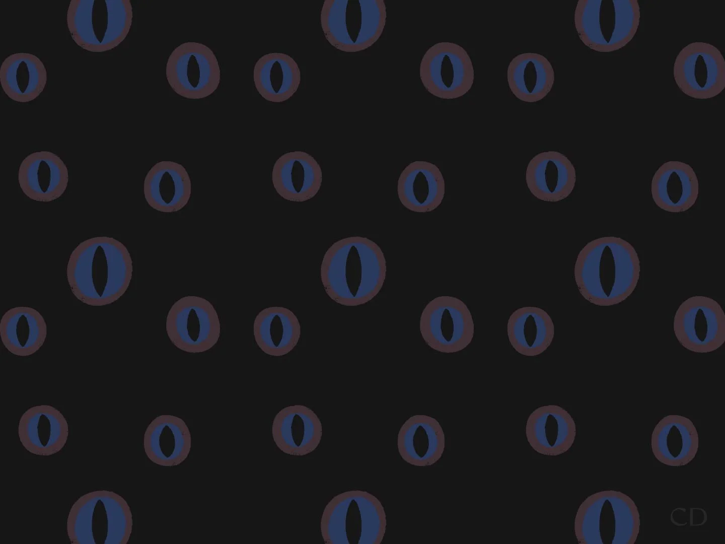 Seamless soft black pattern with abstract snake eyes in dark blending tones and subtle texture