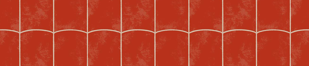 Cropped terracotta tile pattern with scalloped grid lines and subtle texture