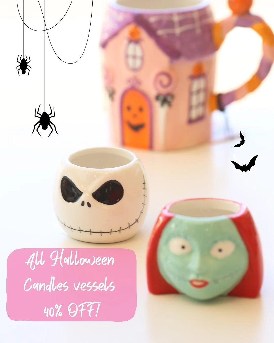 Spooky season just got even better 👻
All Halloween-themed vessels are 40% OFF but only while supplies last! 🕯️✨
Make your reservation online and create your own wickedly good candle before Halloween night!
🕸️ Don’t miss your chance to pour