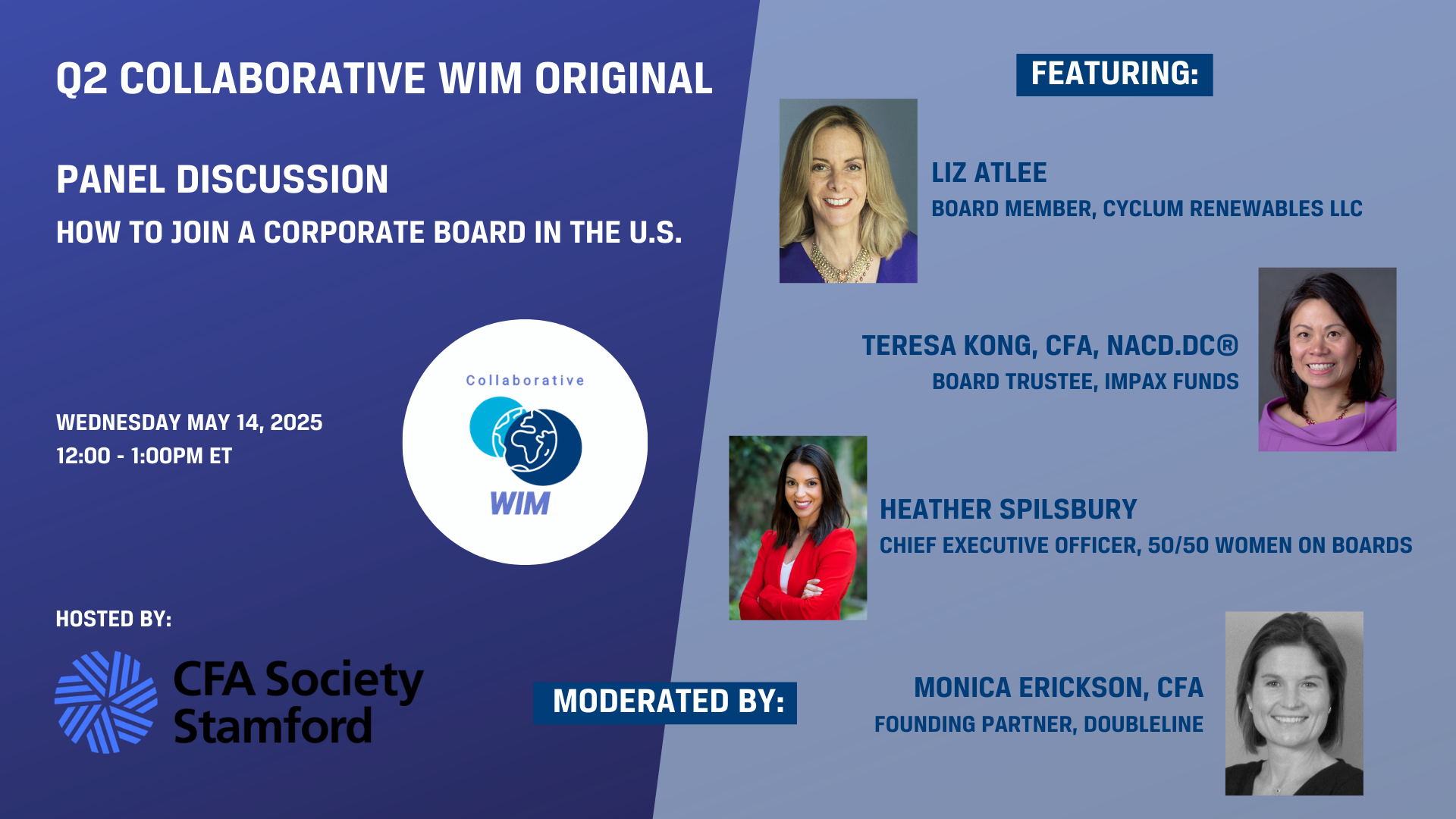 CWIM Original: “How to Join a Corporate Board in the U.S.” Panel Discussion (Hosted by CFA Society Stamford) 