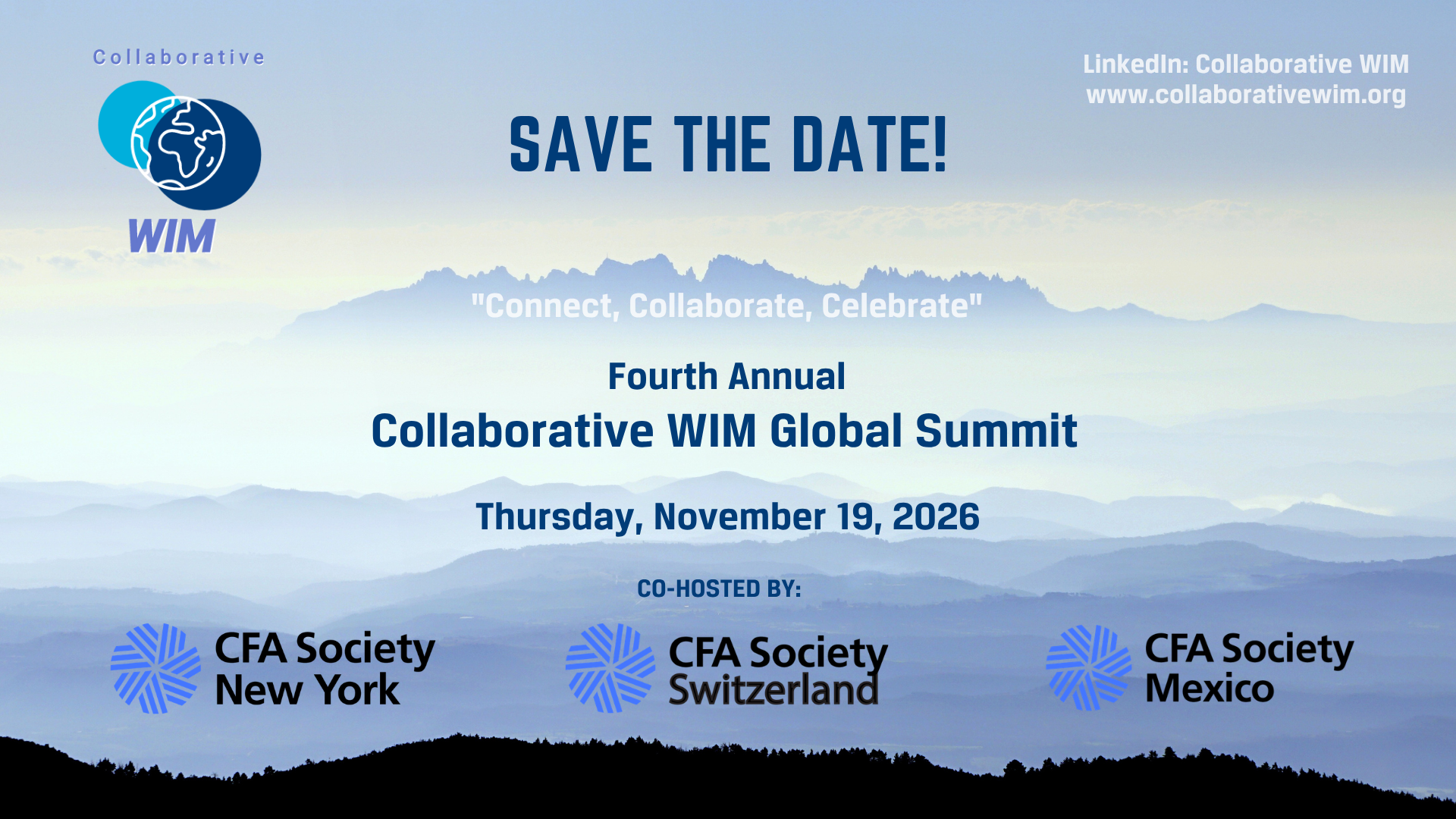 4th Annual CWIM Global Summit: “Connect, Collaborate, Celebrate 2026” (Co-Hosted by CFA Societies New York, Switzerland, Mexico)