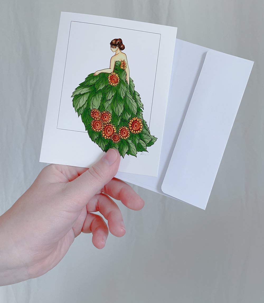 Floral Fashion Illustration 4x6 Blank Notecards — Becky Coleman