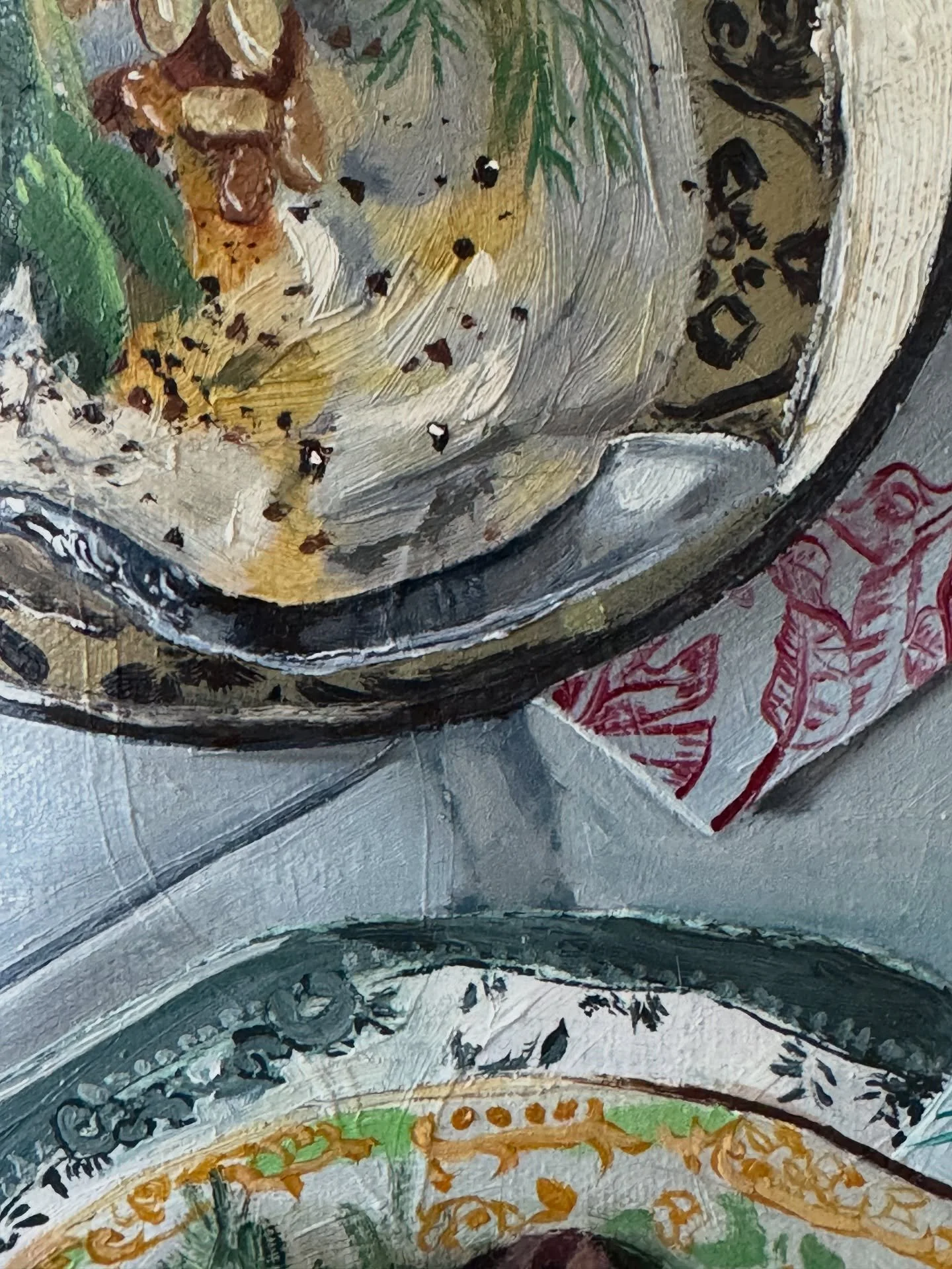 Just a few detail shots I&rsquo;m obsessed with from a couple paintings I&rsquo;m working on getting up on the site. Sending out an update soon from the old mailing list about end of years events and announcements. Be sure to sign-up so you never mis