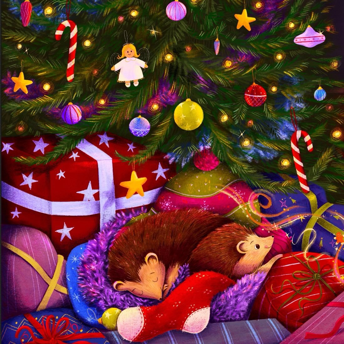 The scent of gingerbread left for Santa stirring these little nesting hedgehogs 🦔 🎄

Finally got round to finishing this a little late or a lot early for Christmas 🤭 

Thank you to @astoundusagency for all the help with this piece. 

#digitalillus