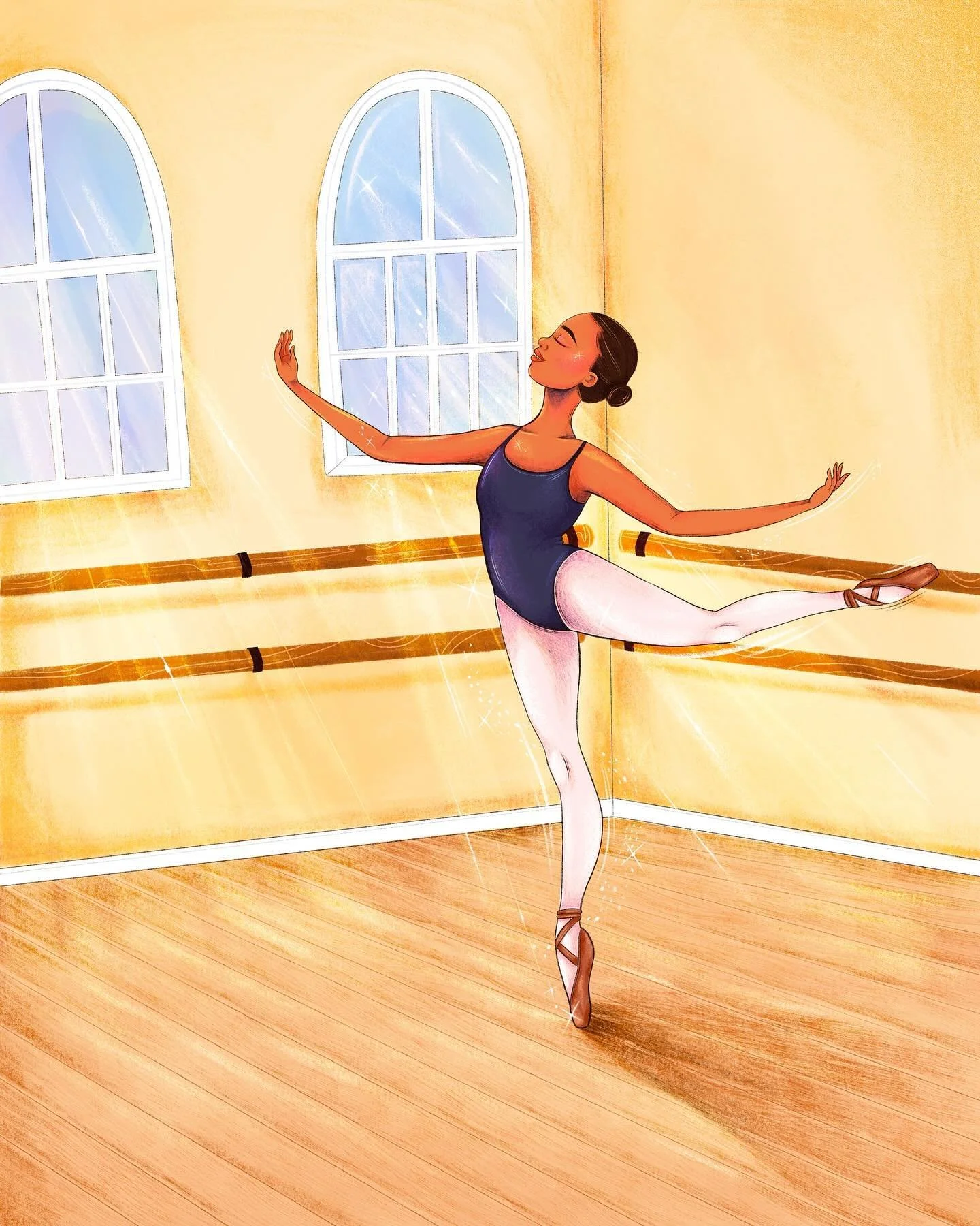 ✨studio moments✨  A follow up from the first @itsmetalent assignment of my @mistyonpointe character study. 
.
.

#mistycopeland #ballet 
#itsmelearning #itsmecharacterstudy @itsmetalent #characterstudy #illustrationclass
#fanart #illustrationportrait