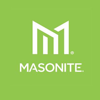 Masonite logo on green background