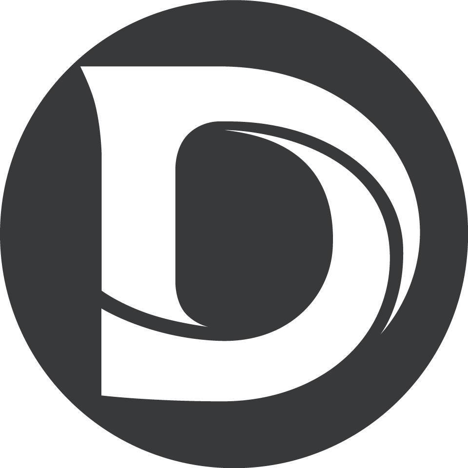 Diamond Doors logo with stylized letter 'D' logo in a black circle
