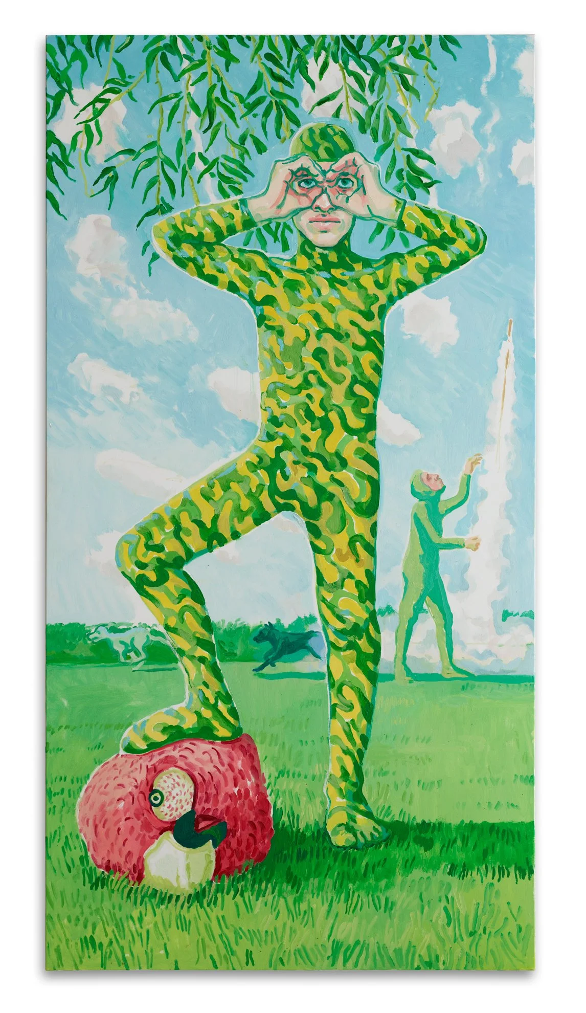 ABEL MOTA
“Lançar foguetes antes da festa” (Launch rockets before the party), 2024
Oil on canvas / 210 x 110cm / 3.200 € + VAT