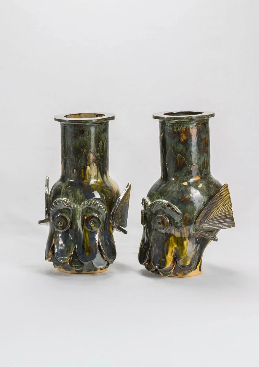 OFICINA MARQUES
Cabeça de Peixe I&II,  2026
Grés Vidrado, Modelação e vidragem manual | Glazed stoneware, hand modelling and hand glazing | 31x15x19cm