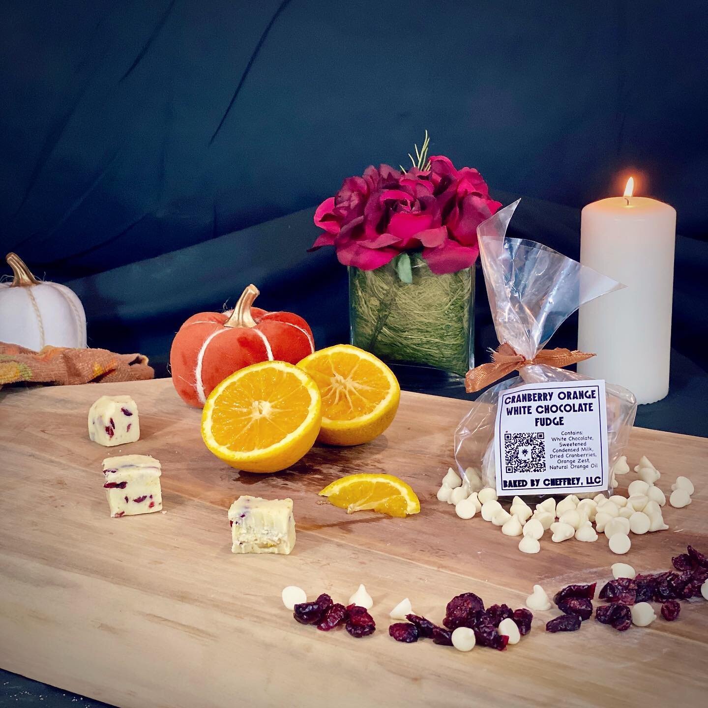 Extremely flavorful, rich and creamy, this cranberry orange white chocolate fudge is the perfect go to for that late night sweet tooth. 

While the website is under construction you can DM to place an order, or pick up individually packaged bars ever