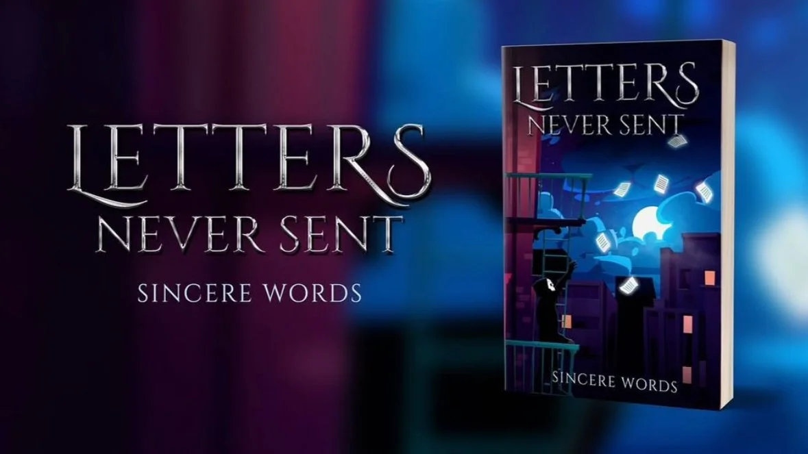 A silhouette of a person wearing a hoodie and skull mask, reaching up from a balcony as papers fly through a nighttime city scene illuminated by the moon.