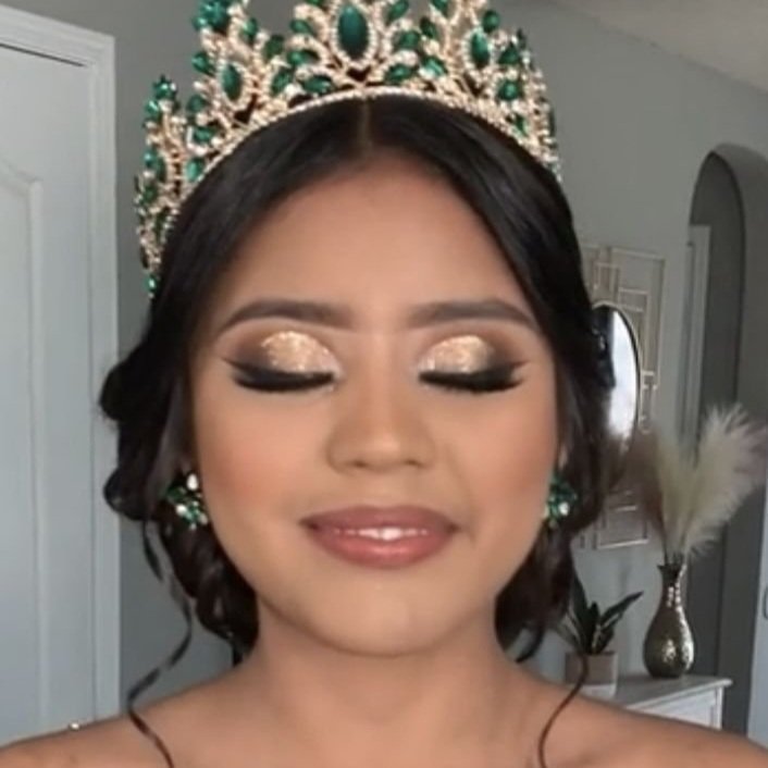 Quinceañera glam for the celebration’s queen. Full makeup and lasting hair styling by Ariel. #QuinceGlam #CreatedbyAriel
