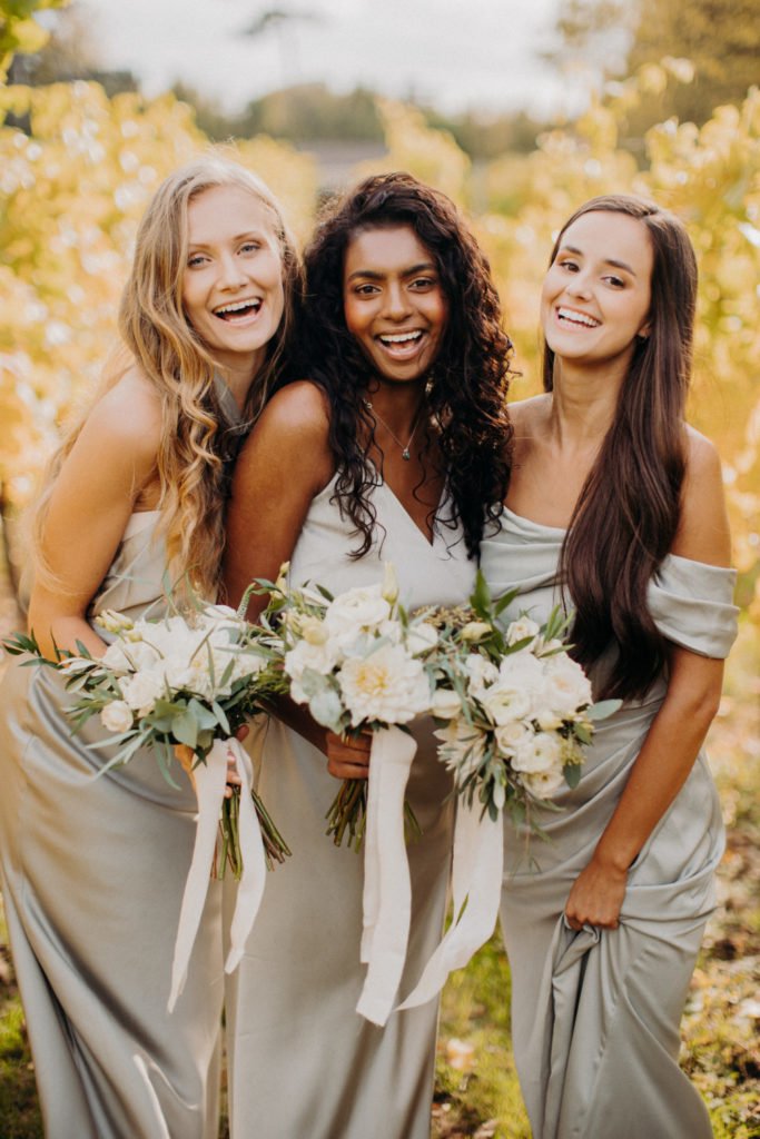 Bridal glam makeup with glowing finish for the wedding party. Optional contour + hair styling add-on. #BridalGlow #CreatedbyAriel