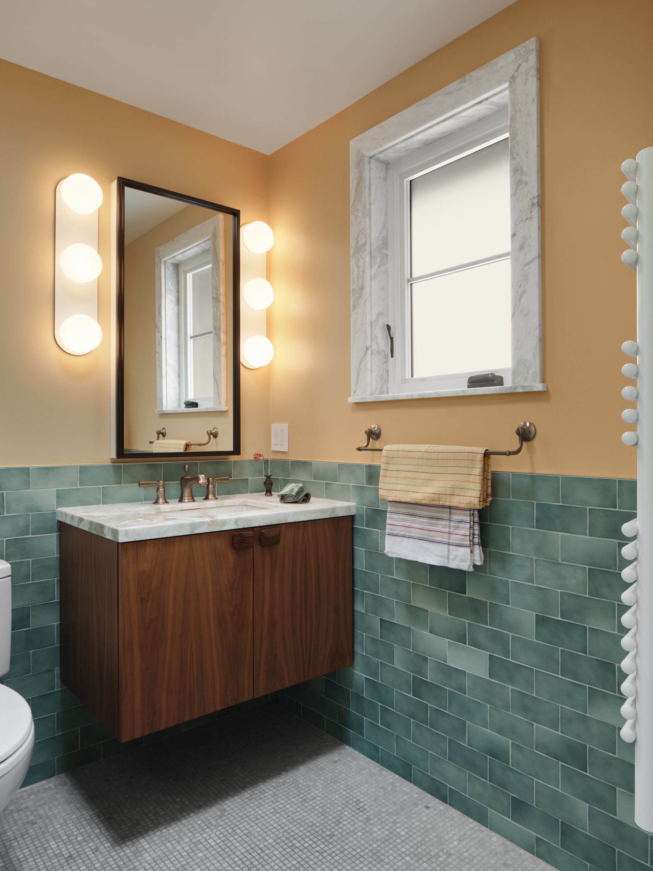 Bathroom with stone tile