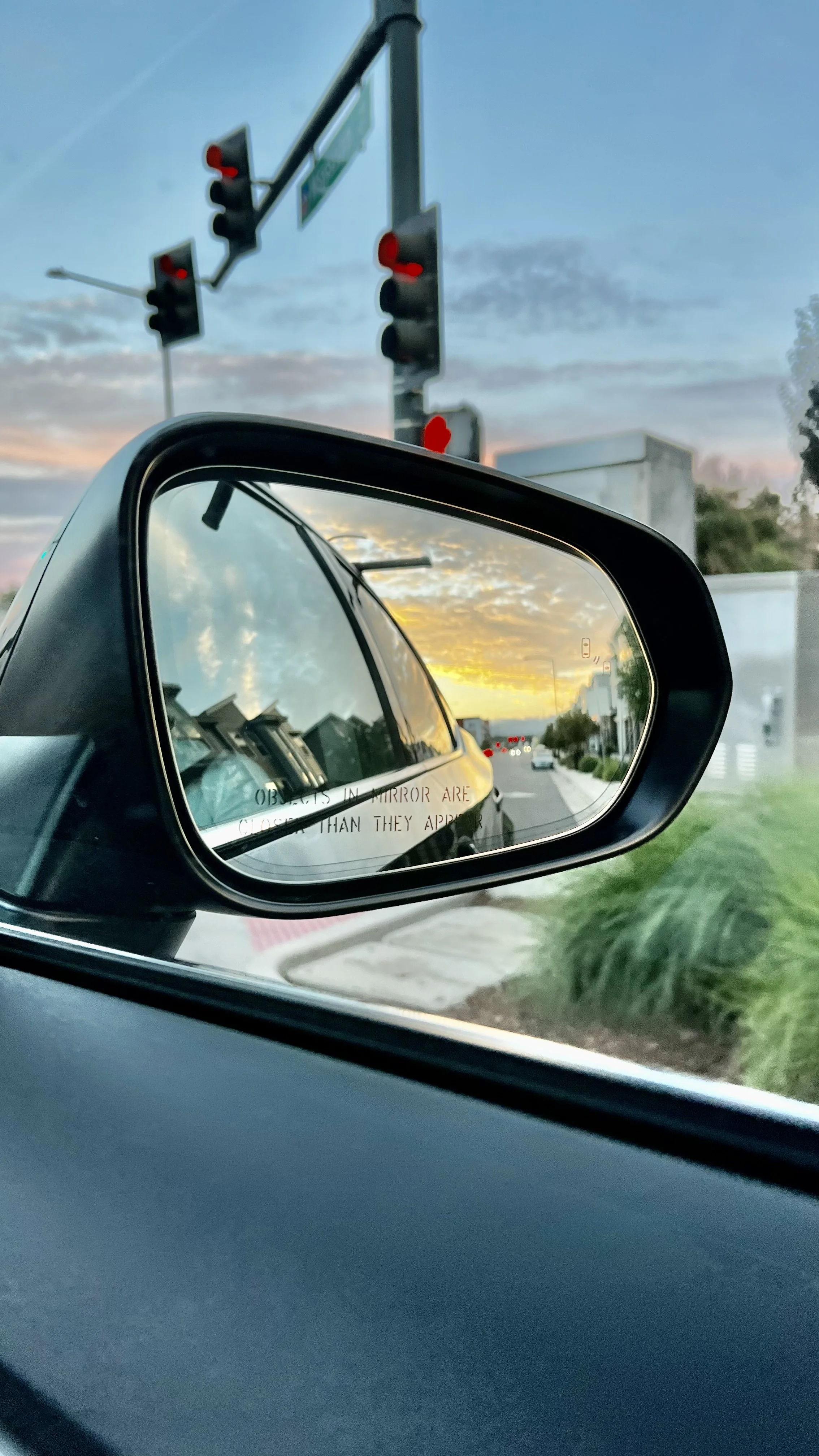 Objects in the mirror may be close