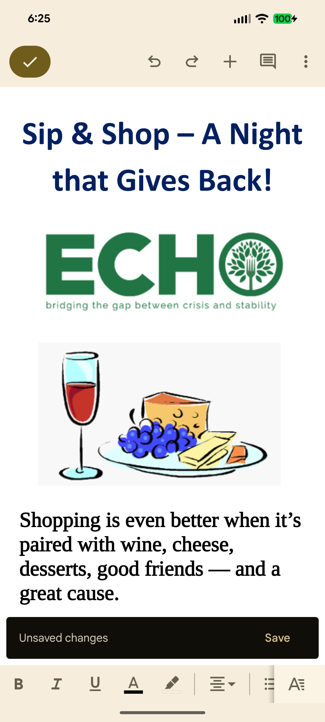 ECHO Shop N Sip