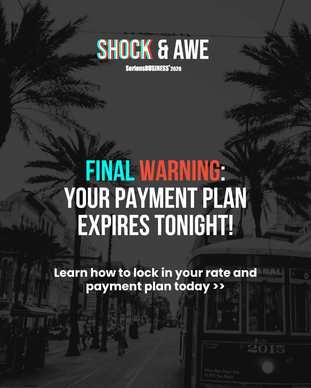 🚨 STOP SCROLLING! Today is the LAST DAY to lock in the lowest rate and secure your payment plan for Serious Business&reg;!

PRICES INCREASE TOMORROW, NOVEMBER 15. If you want to join this movement for personal growth and career transformation, you m