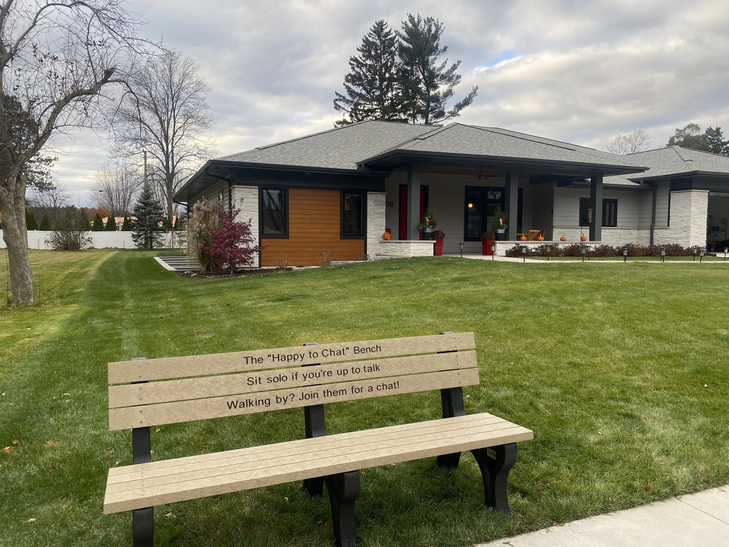 Midland Welcomes Its First Happy To Chat Bench Through Collaboration With 1in6 Support and Happy To Chat Bench