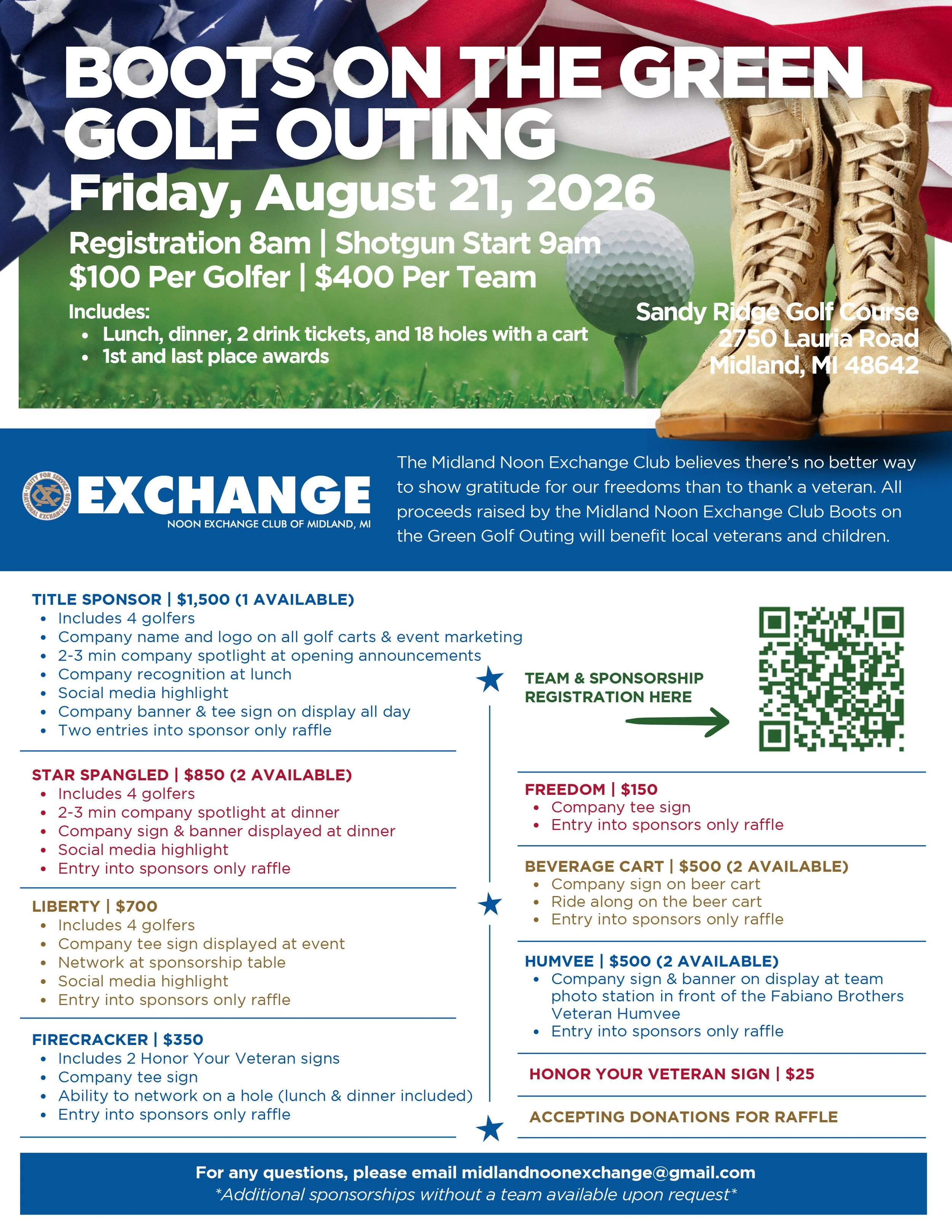 Boots on the Green Golf Outing Returns August 21, 2026 to Support Veterans and Local Youth