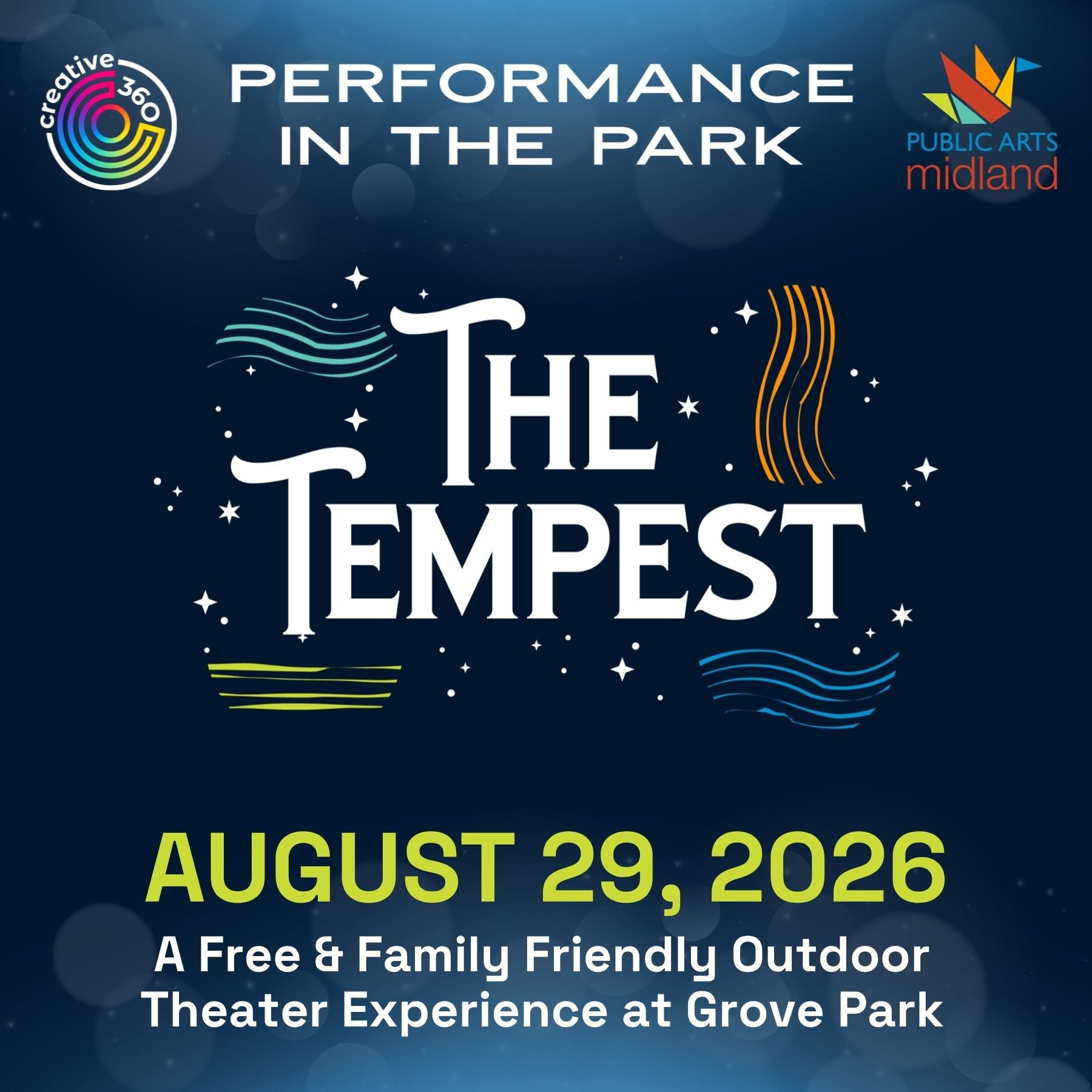 Public Arts Midland and Creative 360 Bring Free Performing Arts Event to Grove Park, on Saturday, August 29th!