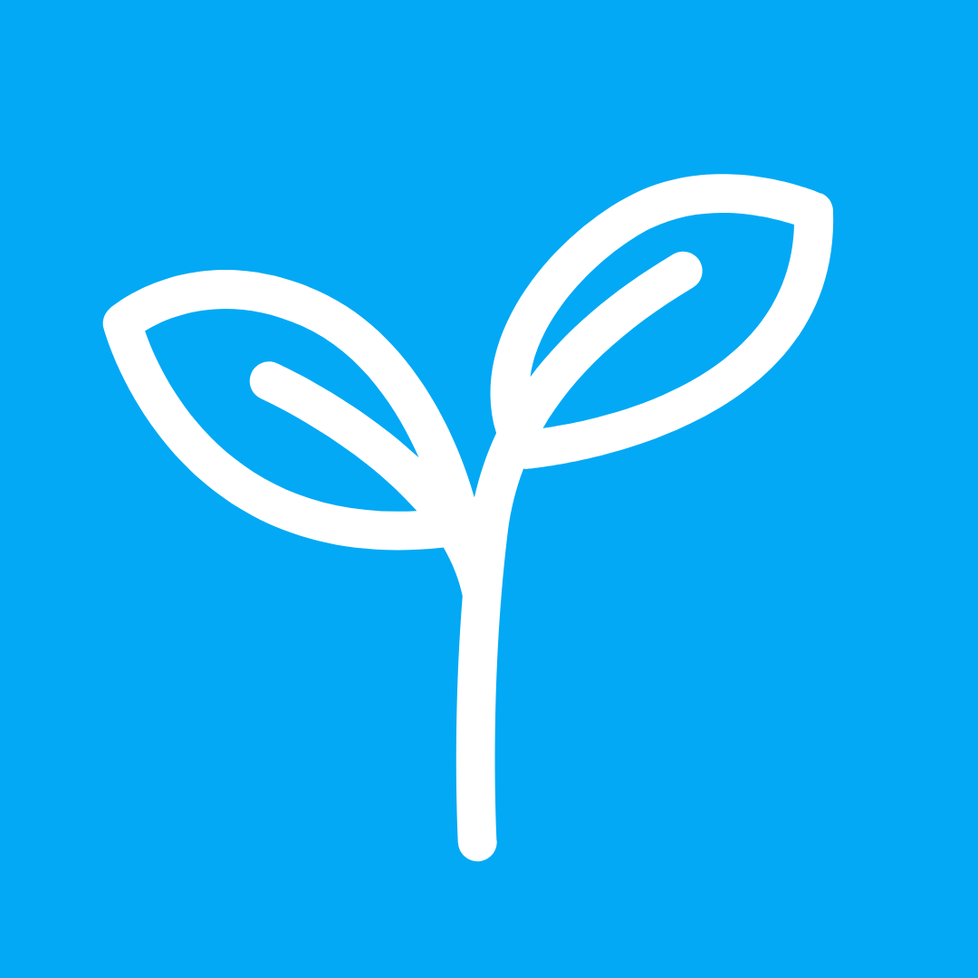 Icon of a young plant representing growing faith that enhances resilience.