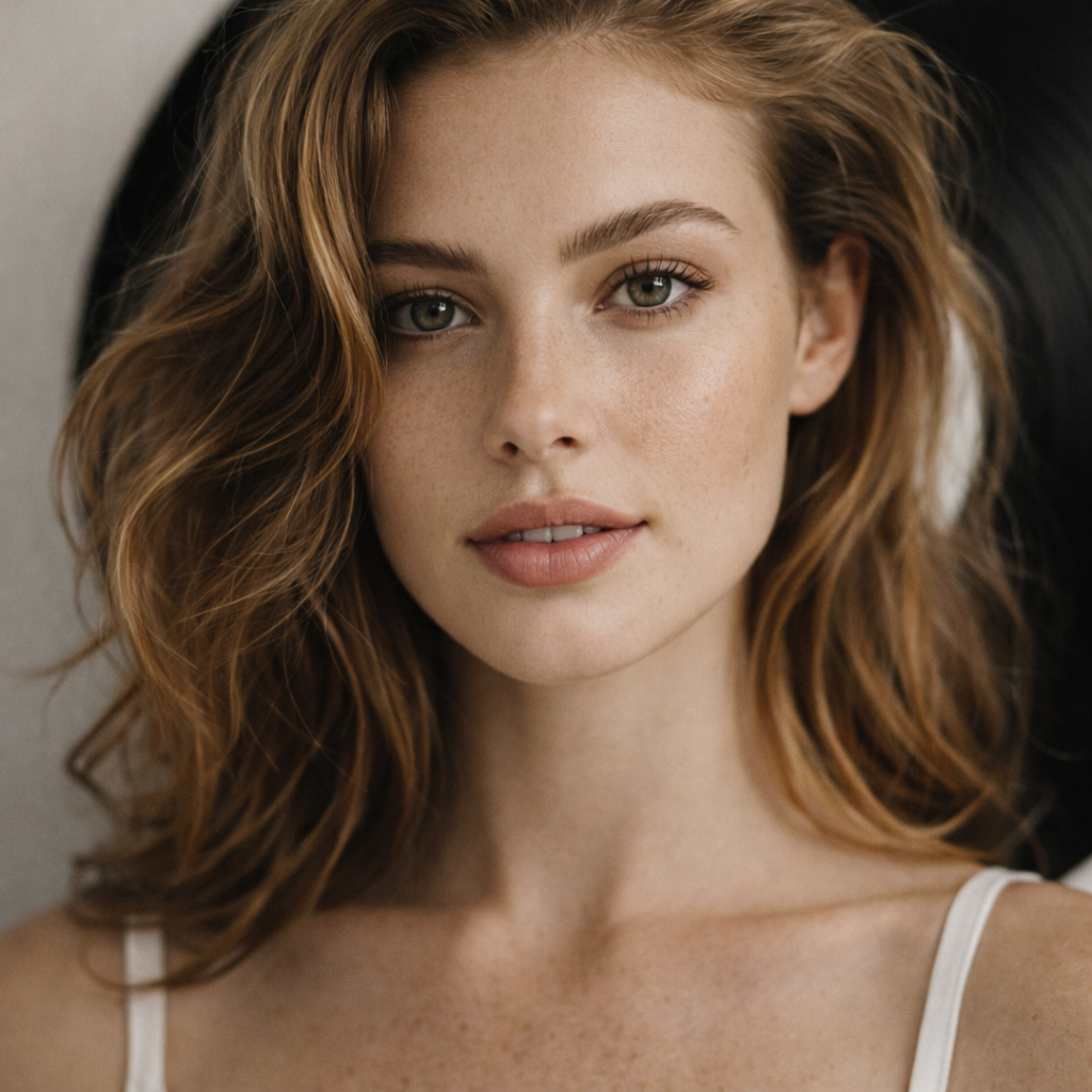 A black and white portrait of a woman with wavy hair, looking directly at the camera. The text on the image says 'Althea June' and 'Lines Unwritten' in red and white letters.