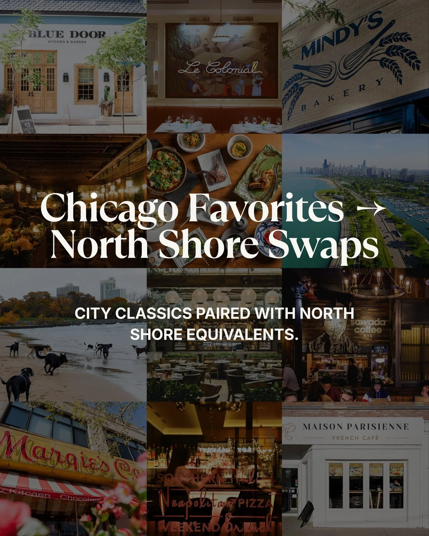 Chicago favorites 🤝 North Shore counterparts.

If you love some of the city&rsquo;s most iconic spots, there&rsquo;s a good chance you&rsquo;ll find a North Shore version with a similar vibe a little closer to home.

From date-night restaurants and 