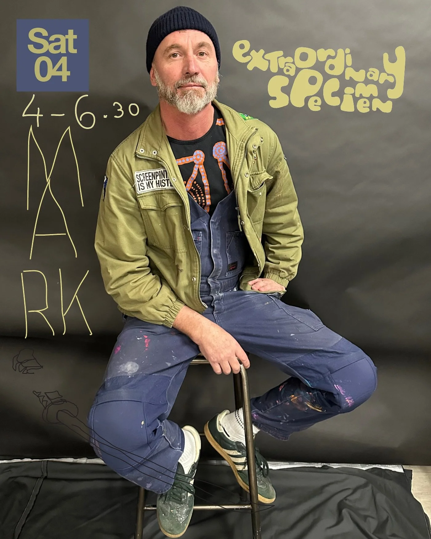 Saturday we are doing a very classic portrait style session with Mark, the man, the printer, the disobedient.  He will be looking almost exactly like this other than a red beanie. Book at doodler,com.au (sorry for any Saturday confusion our original 
