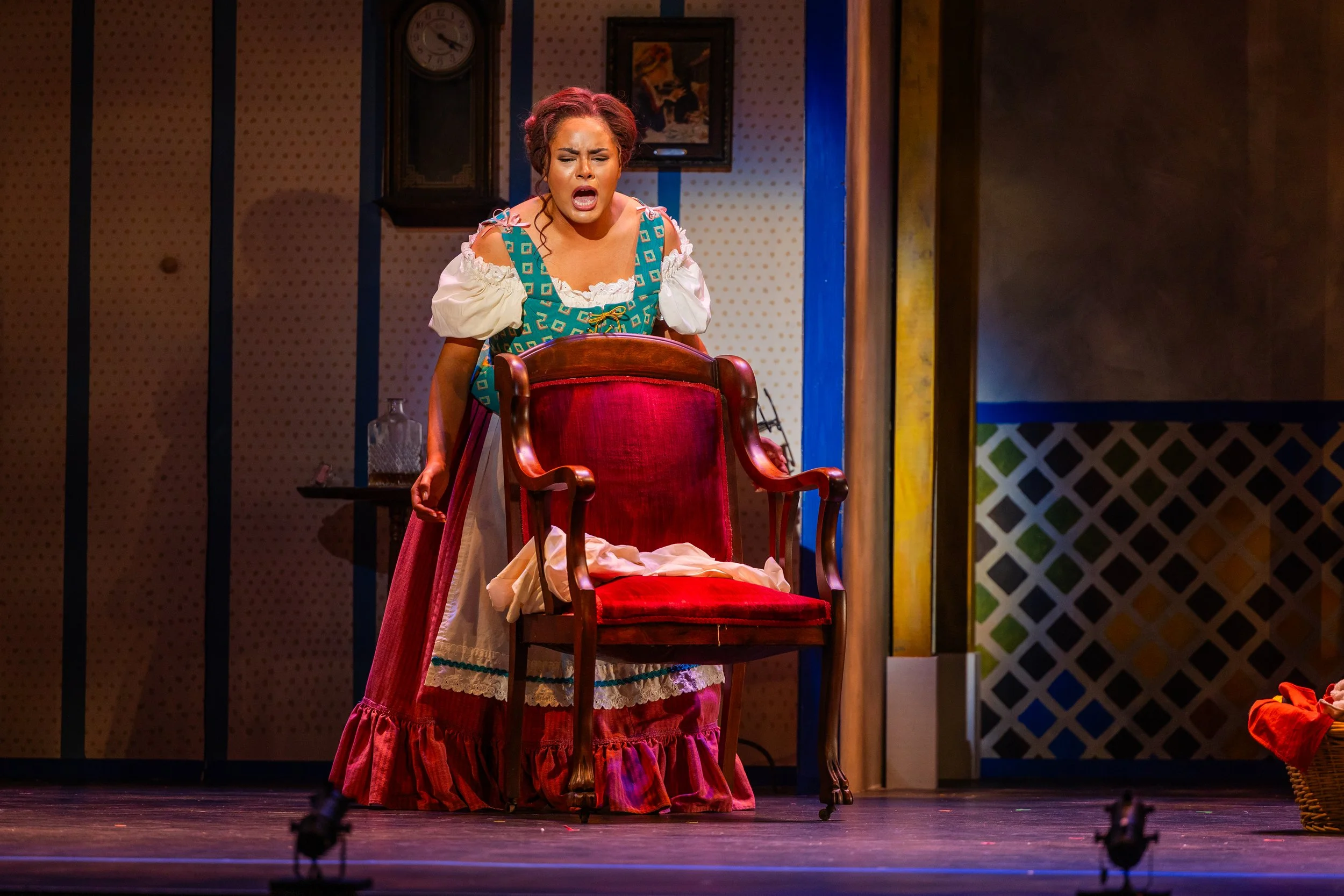 performing as a Berta in Rossini's "Il barbiere di Siviglia" | Charlottesville Opera (2026) | photos by Reittig & Co.