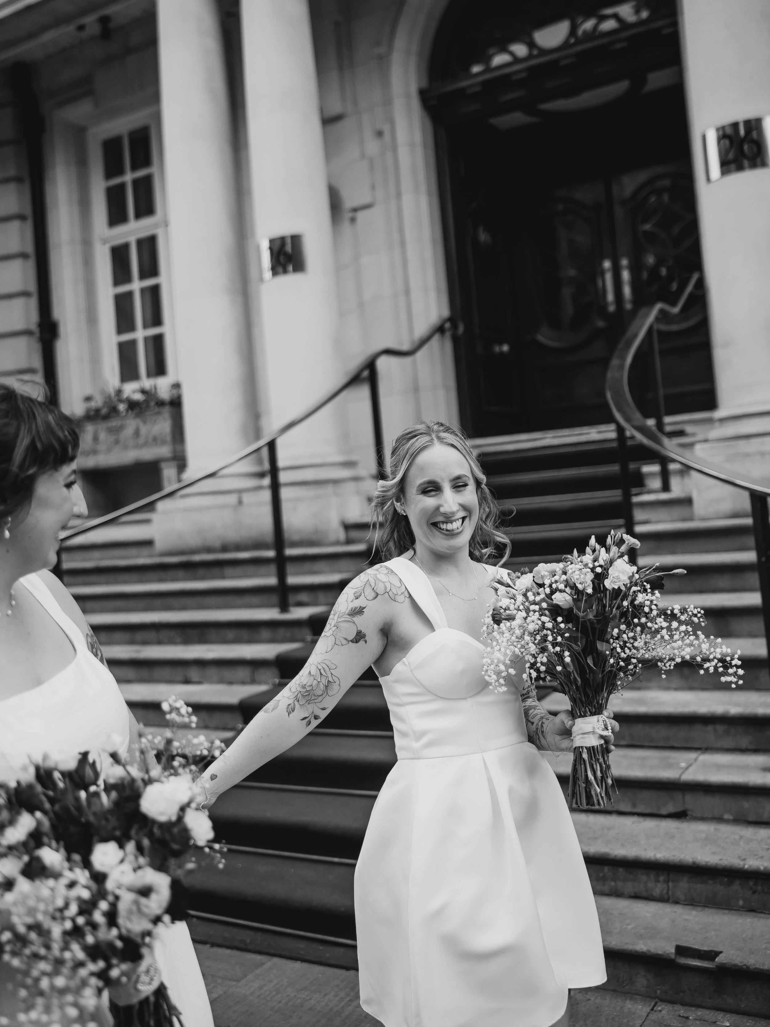 Aimee &amp; Emily - just the most gorgeous day celebrating these two. I absolutely loved capturing their city wedding with their nearest and dearest, and it was such an honour to be able to photograph it 🩷🪩 I&rsquo;m also partial to pink confetti a