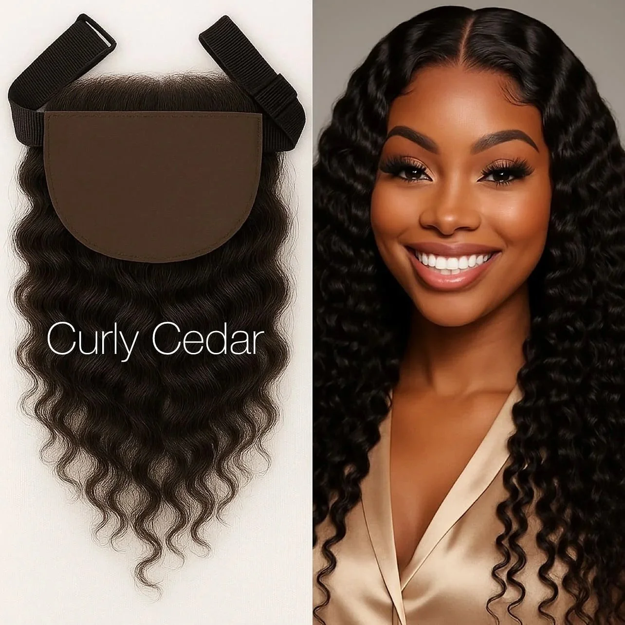 Closure in hair for Black women by Silkopulence features a 5x5 curly lace design with volume, softness, and premium realism
