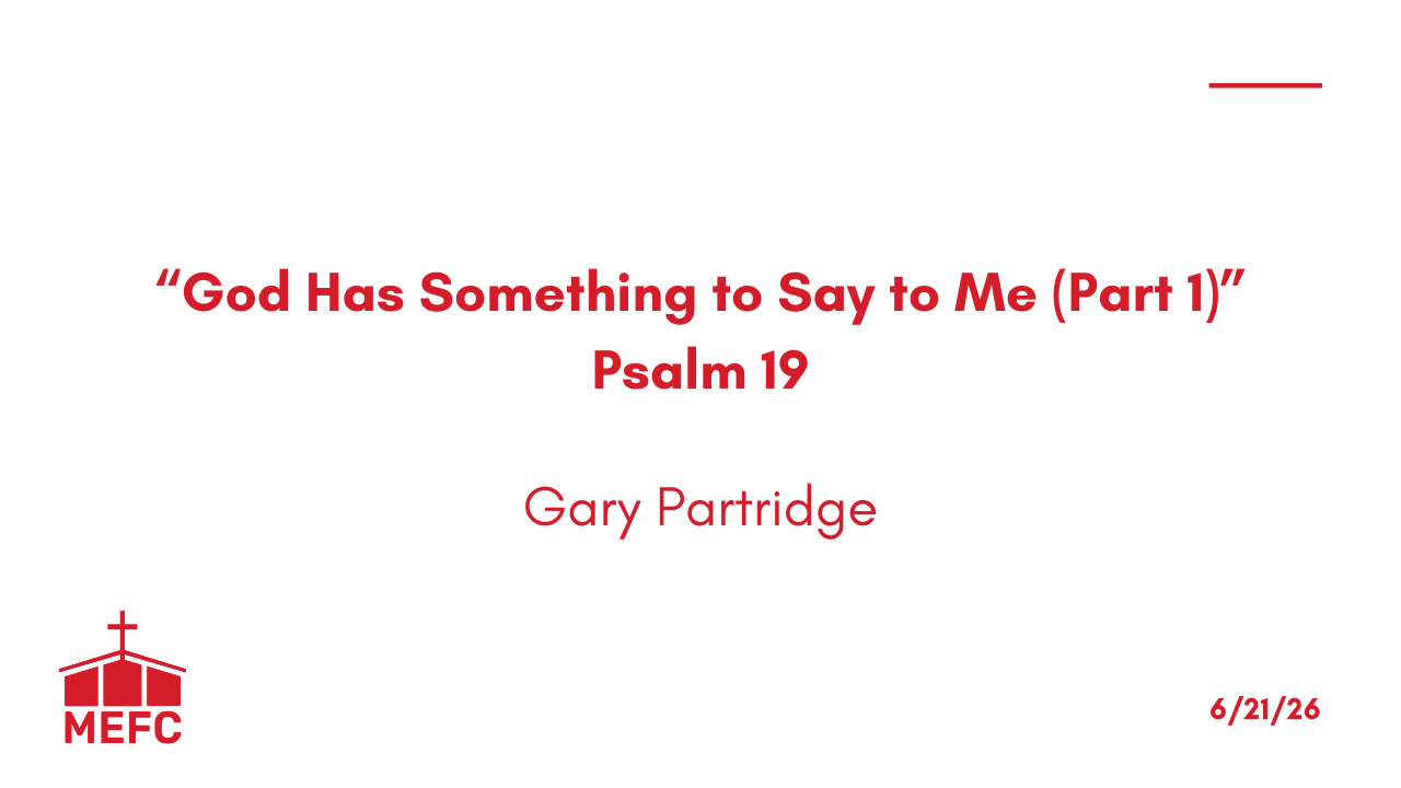 “God Has Something to Say To Me (Part 1)” - June 21st, 2026