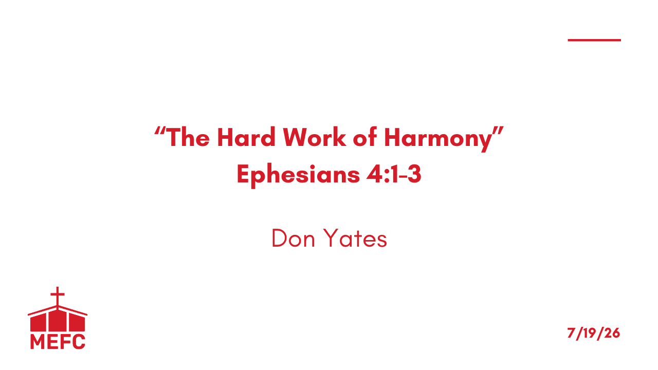 “The Hard Work of Harmony” - July 19th, 2026