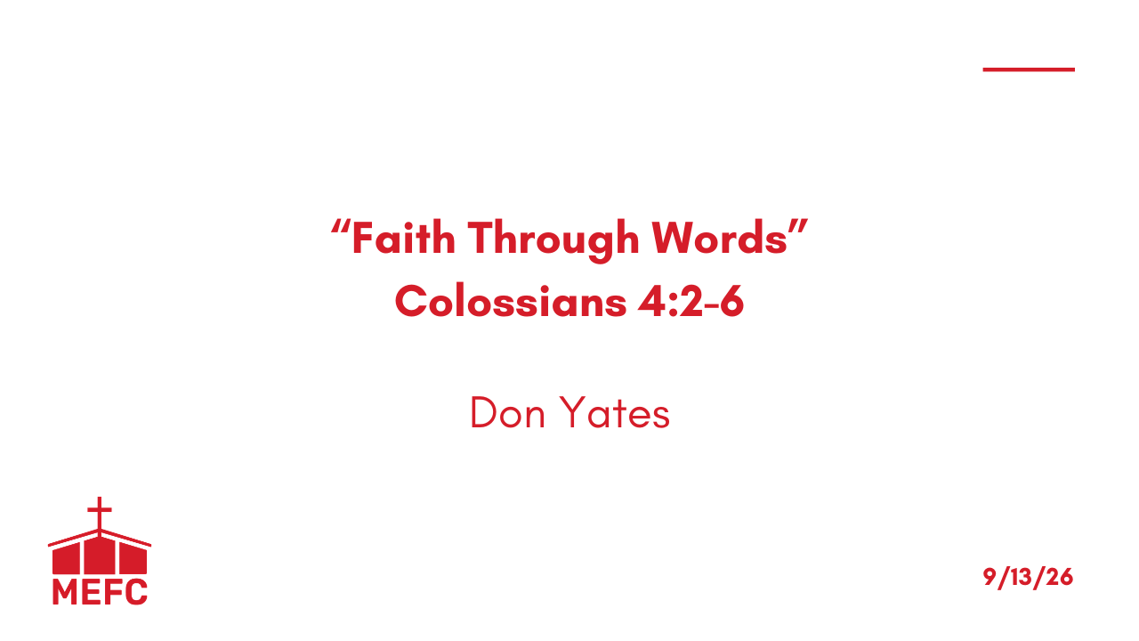 “Faith Through Words” - September 13th, 2026