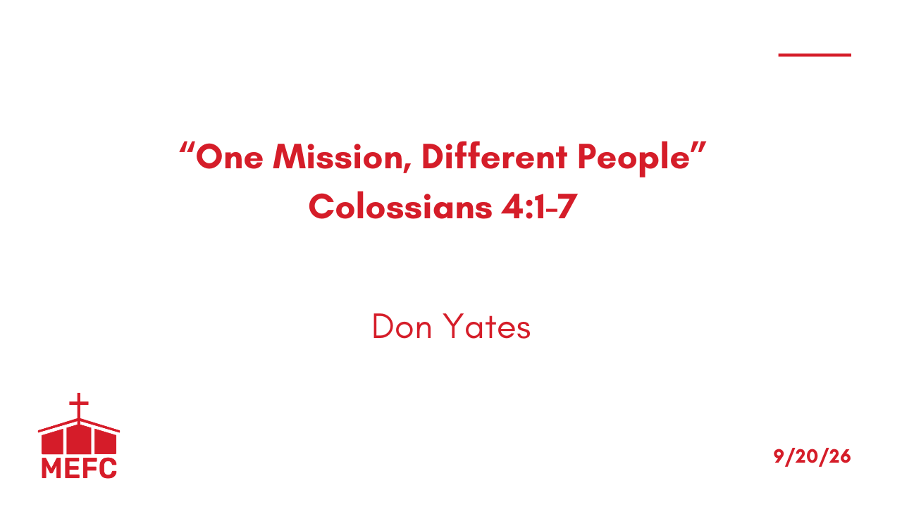 “One Mission, Different People” - September 20th, 2026