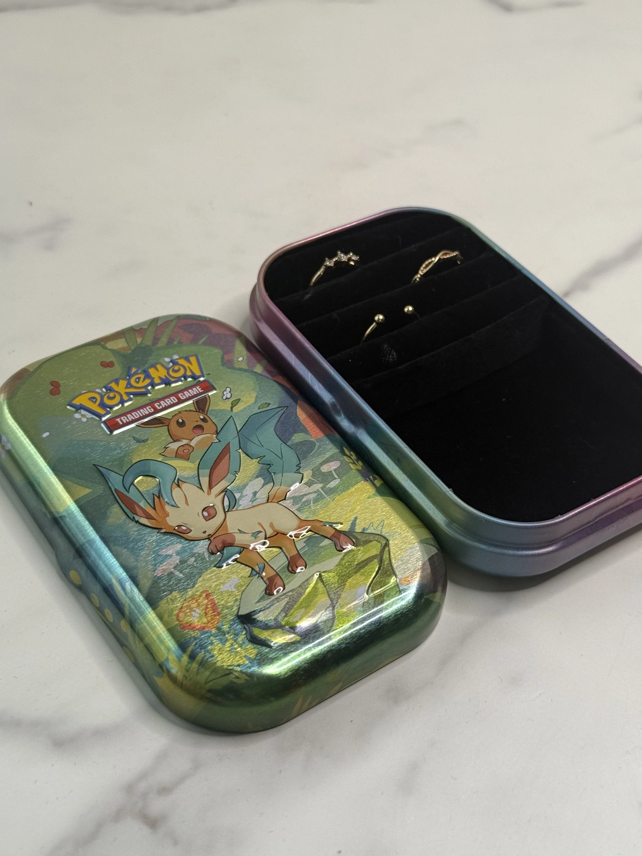 Upcycled Mini Tin Jewellery Box (Grade A) - Leafeon