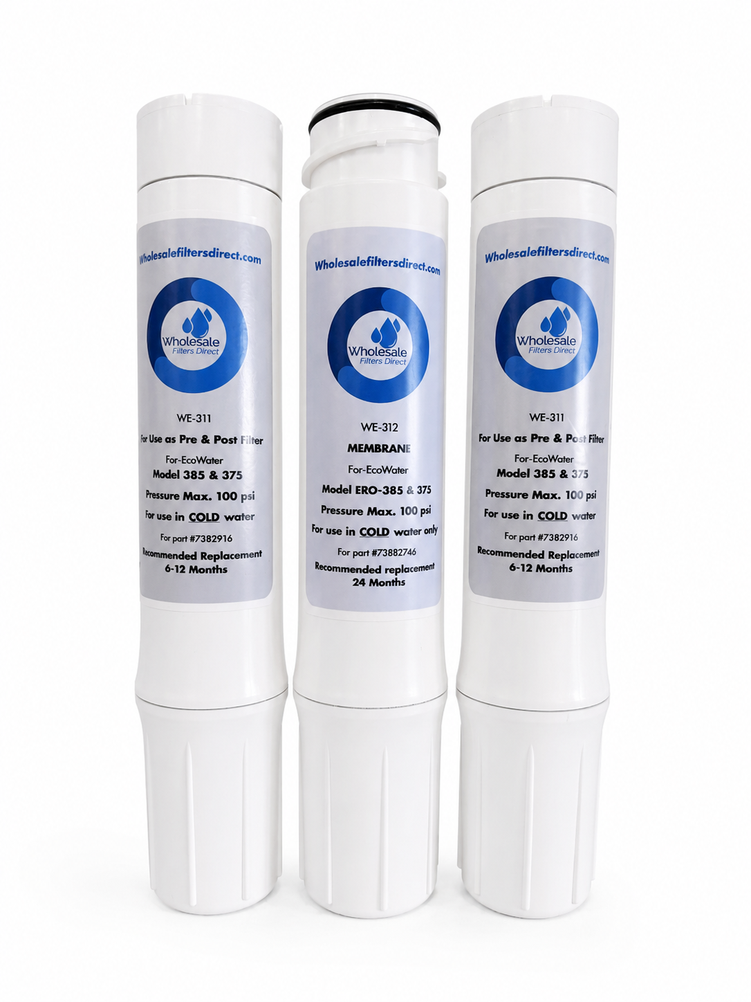 ERO-375/385 Filter Set & Membrane with Private labels (WE313)  Due to high demand, please allow 5 business days to ship