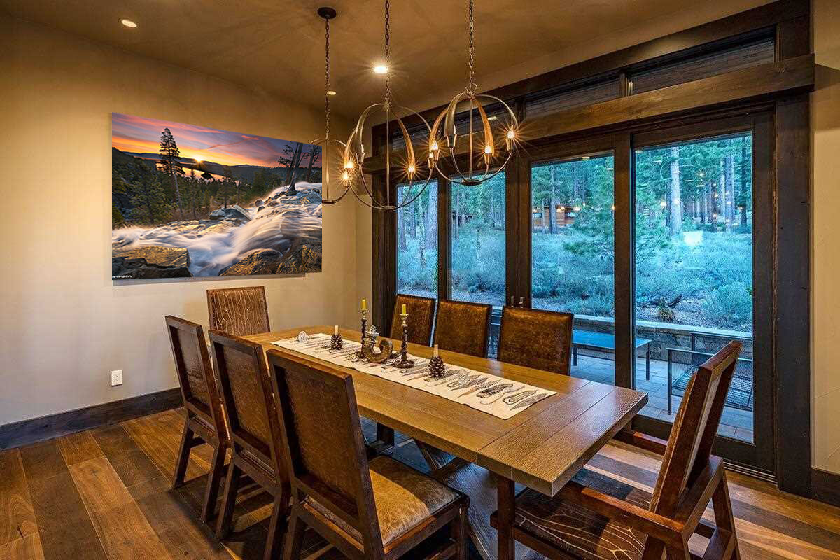 Lake Tahoe photo in a dining room