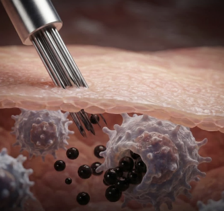 How does the body’s immune system interact with tattoo ink?