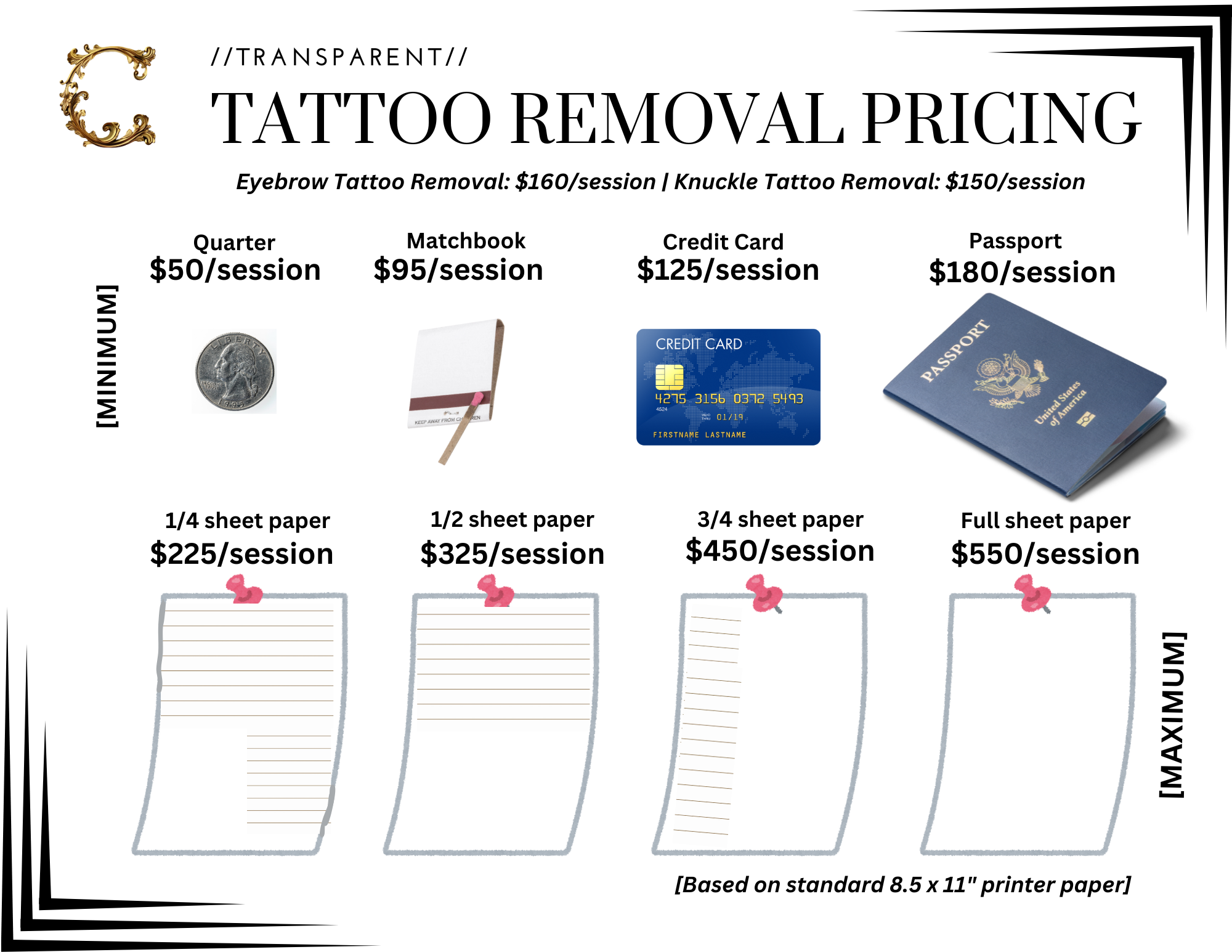 Laser Pricing — Chariot Tattoo Studio