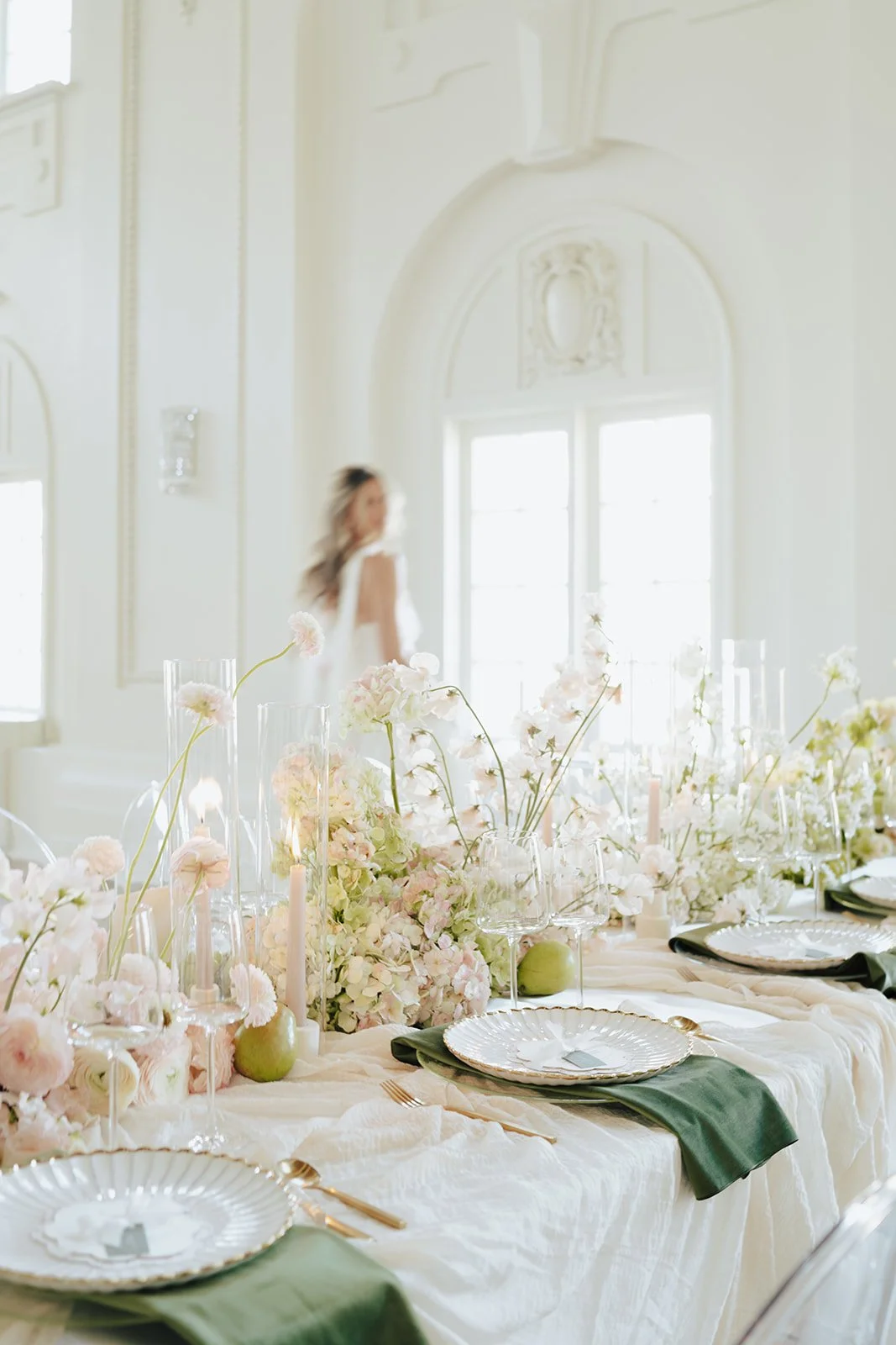 Bride admiring reception venue at Salt Lake City Wedding Venue The Ballroom captured by Wedding Photographer Poise & Ivy Imagery